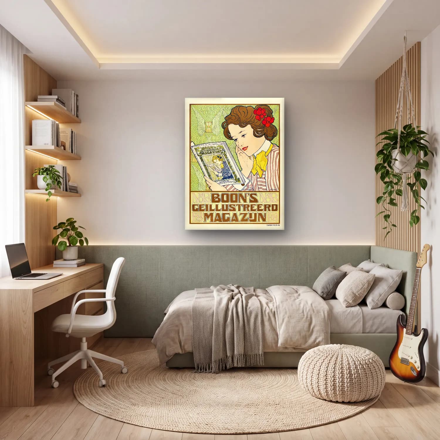 Johann Georg van Caspel – Affiche voor Boon s Geïllustreerd Magazijn cam tablo — genç odasında