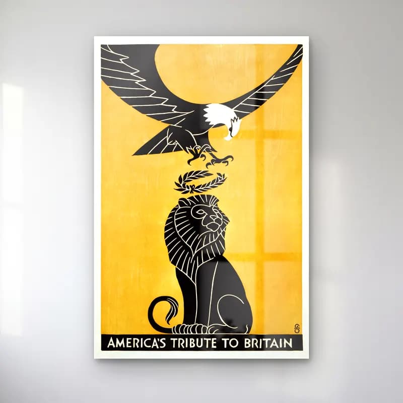 Fred G. Cooper – America s tribute to Britain cam tablo — Fred G. Cooper – America s tribute to Britain — vintage poster kartal
