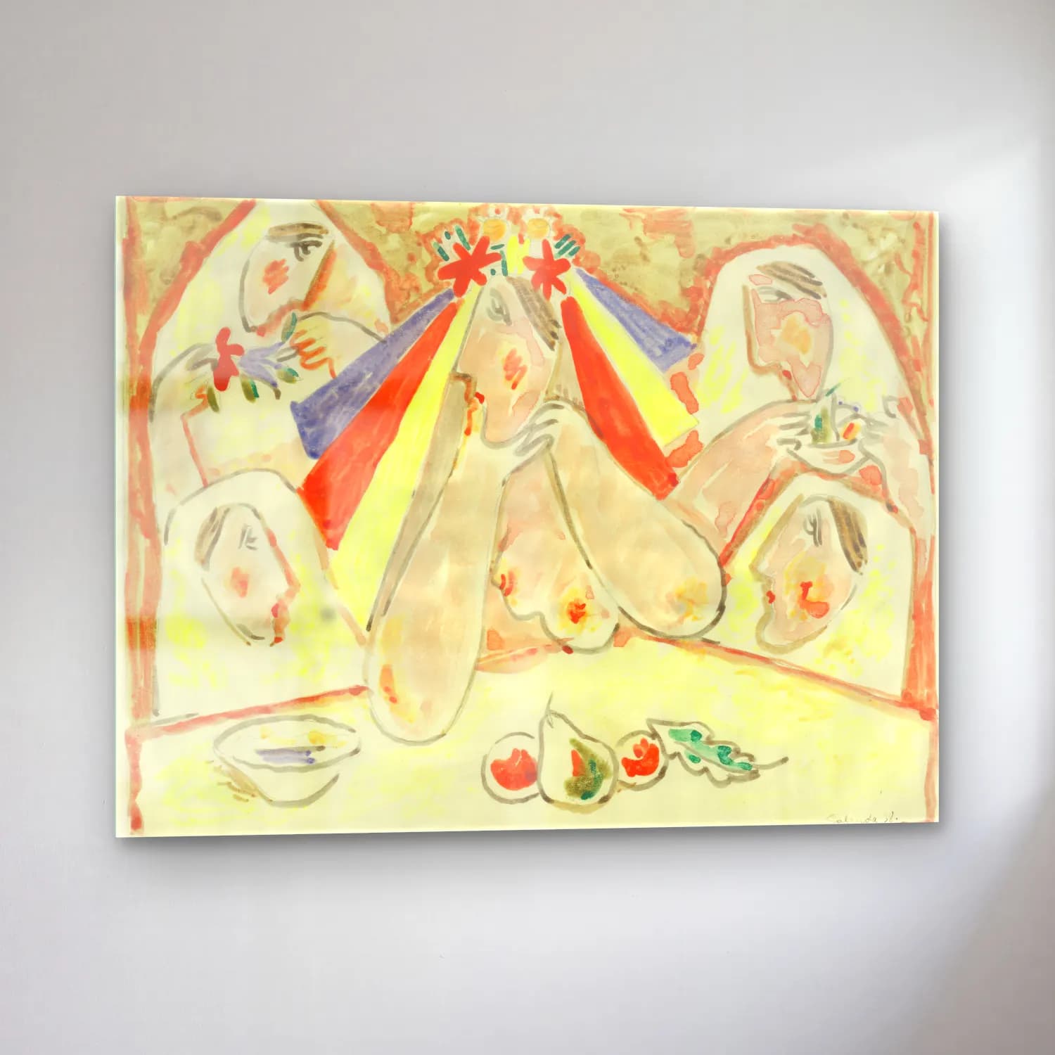 Mikuláš Galanda – Bride (bride among bridesmaids) cam tablo — sol açıdan görünüm