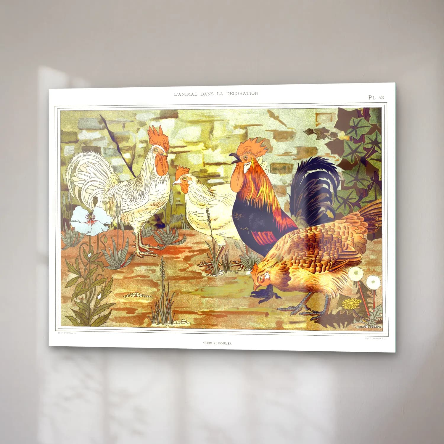 Maurice Pillard Verneuil – Coqs et poules from L animal dans la décoration illustrated cam tablo — sağ açıdan görünüm