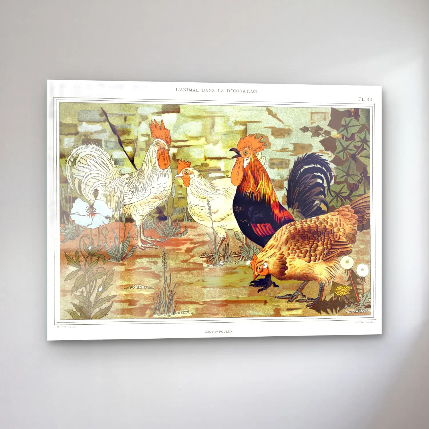Maurice Pillard Verneuil – Coqs et poules from L animal dans la décoration illustrated cam tablo — sol açıdan görünüm