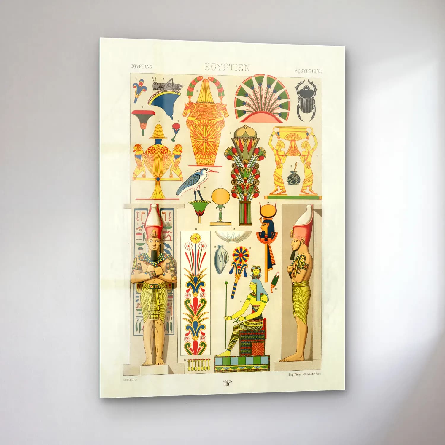 Albert Racine – Egyptian pattern. L ornement Polychrome cam tablo — sol açıdan görünüm