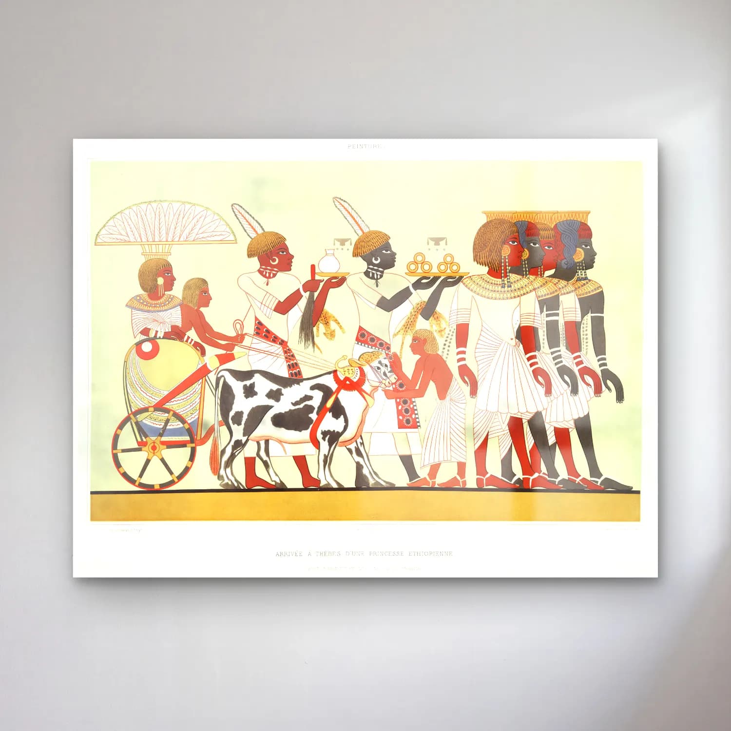 Émile Prisse d Avennes – Ethiopian princess arrival Thebes from Histoire de l art… cam tablo — Émile Prisse d Avennes – Ethiopian princess arrival Thebes from Histoire de l art… — vintage mitolojik sahne