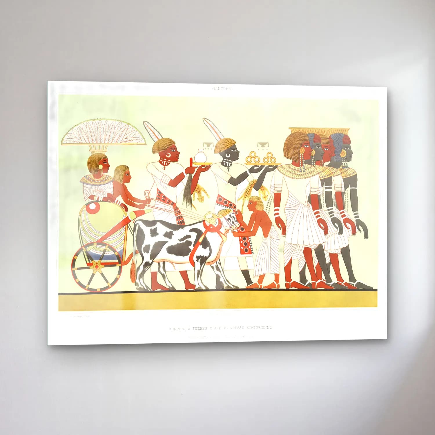 Émile Prisse d Avennes – Ethiopian princess arrival Thebes from Histoire de l art… cam tablo — sol açıdan görünüm