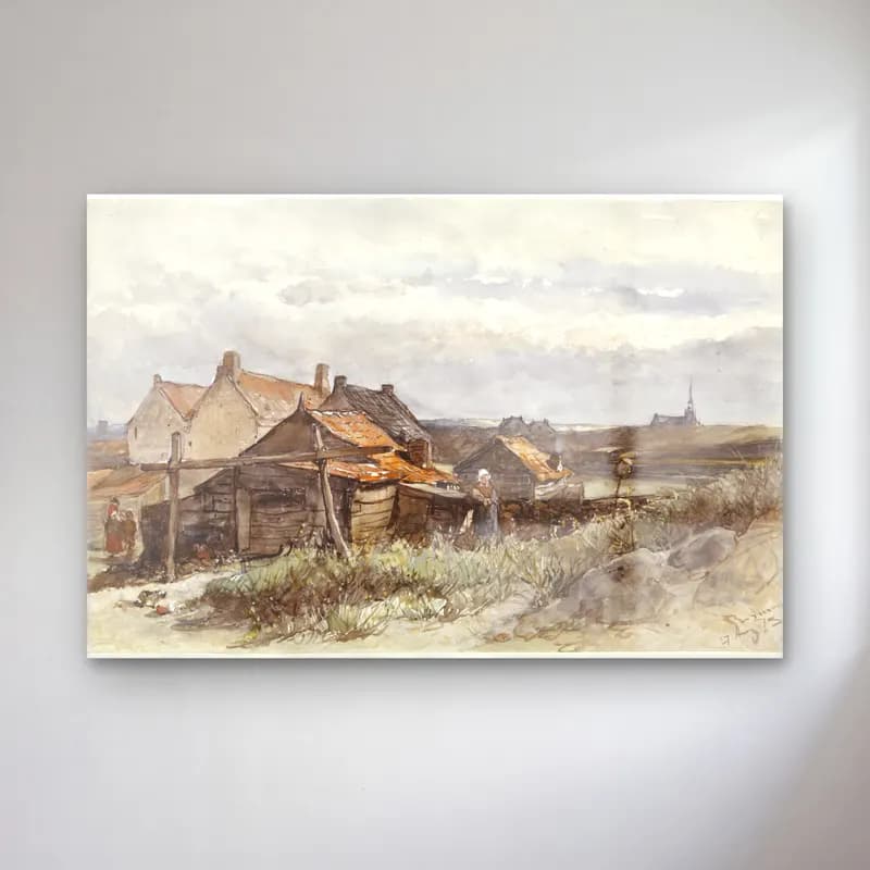 Suluboya Kır Evi No. 35 cam tablo — Suluboya Kır Evi No. 35 — suluboya kır evi