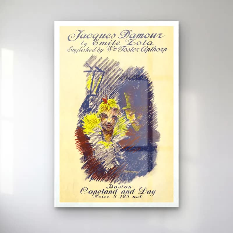 Ethel Reed – Jacques Damour poster of a man and a woman cam tablo — Ethel Reed – Jacques Damour poster of a man and a woman — vintage şapkalı kadın