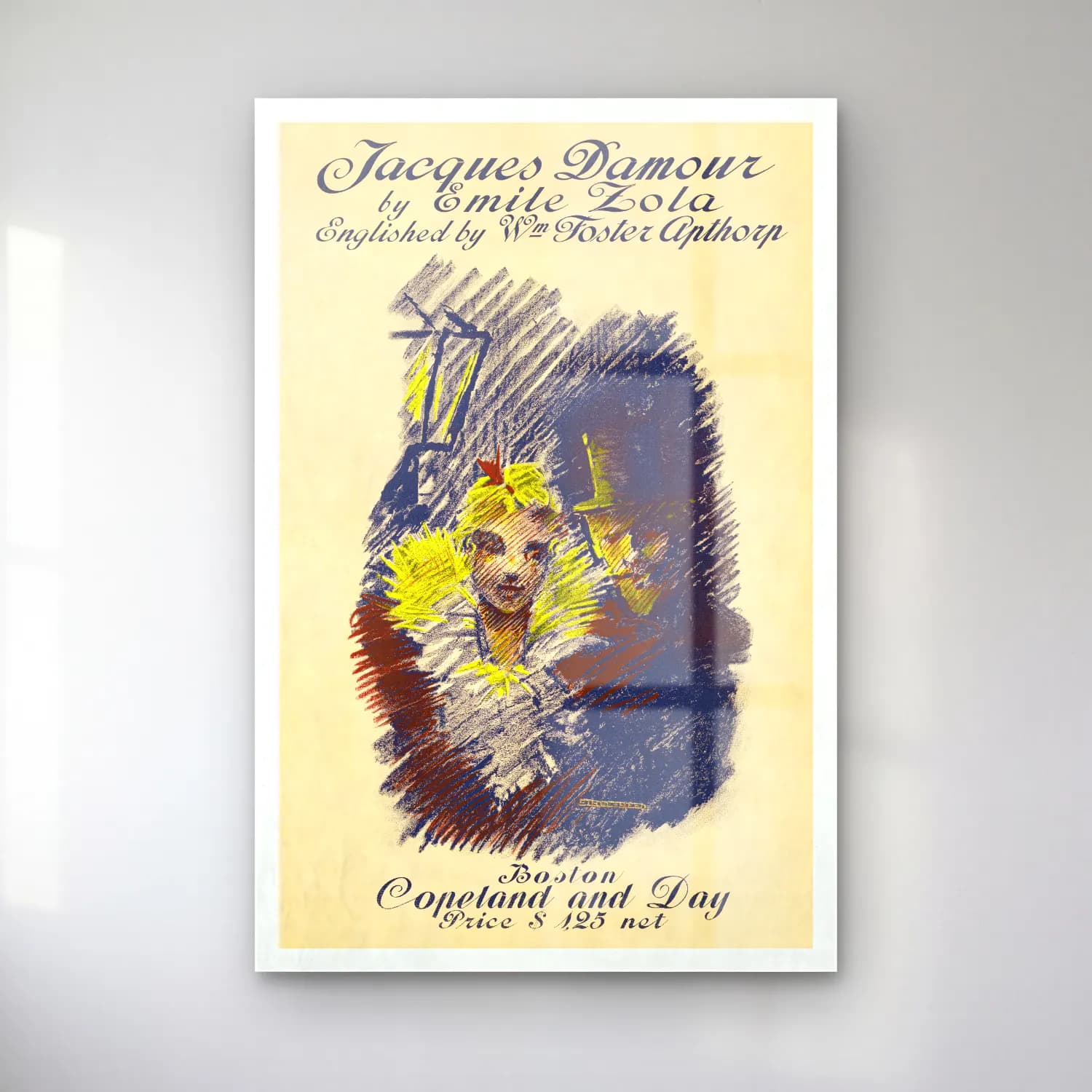 Ethel Reed – Jacques Damour poster of a man and a woman cam tablo — Ethel Reed – Jacques Damour poster of a man and a woman — vintage şapkalı kadın