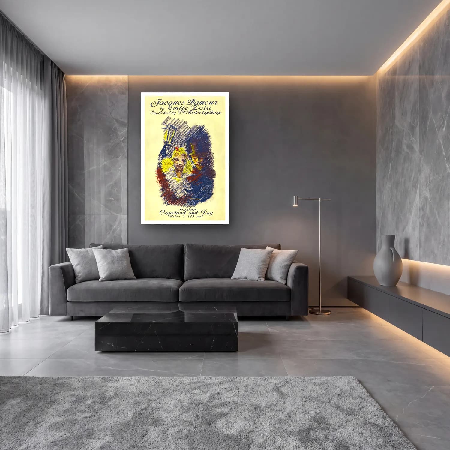 Ethel Reed – Jacques Damour poster of a man and a woman cam tablo — lüks salon duvarında