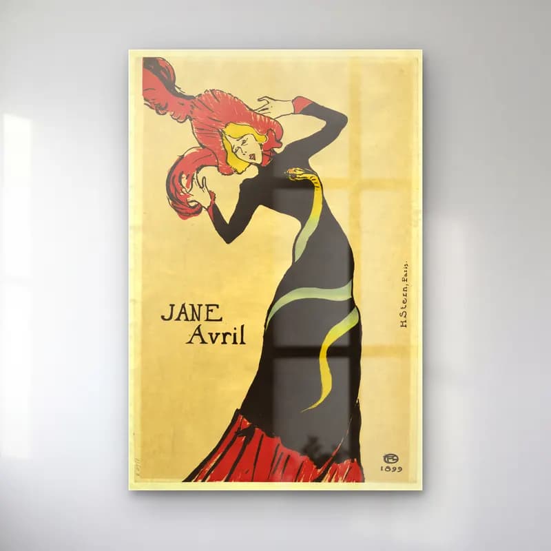 Vintage Poster Elbiseli Kadın No. 56 cam tablo — Vintage Poster Elbiseli Kadın No. 56 — vintage poster elbiseli kadın