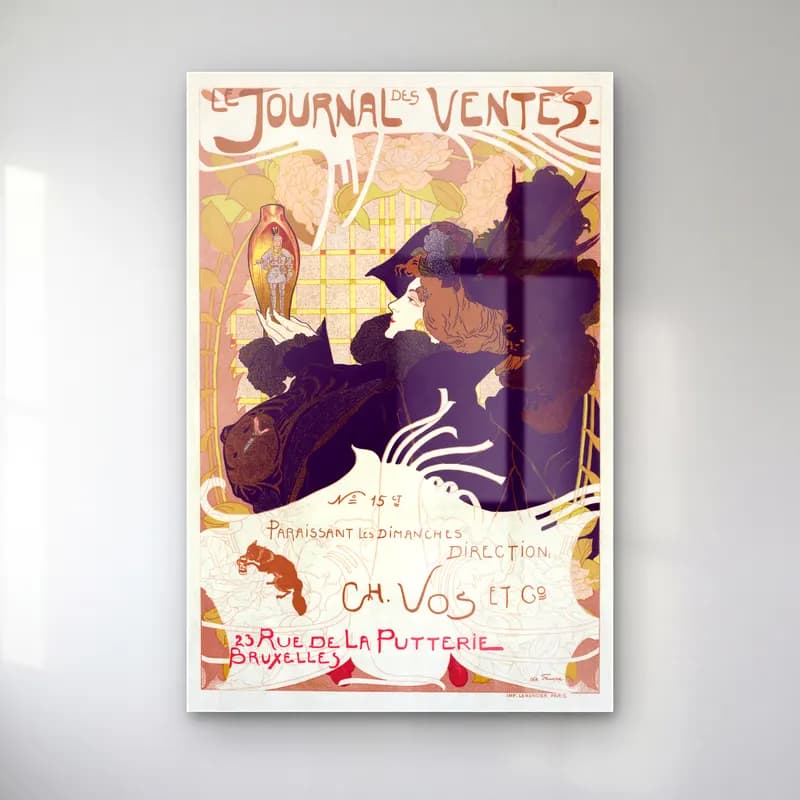 Georges de Feure – Journal des Ventes cam tablo — Georges de Feure – Journal des Ventes — vintage poster mitolojik sahne