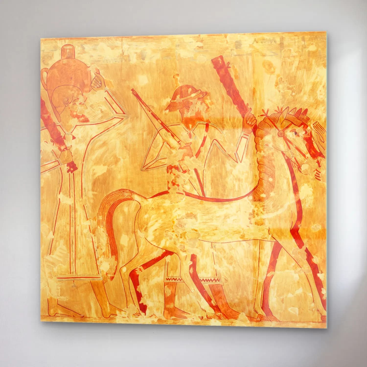 Nina de Garis Davies – Syrians Bringing Horses, Tomb of Rekhmire cam tablo — sağ açıdan görünüm