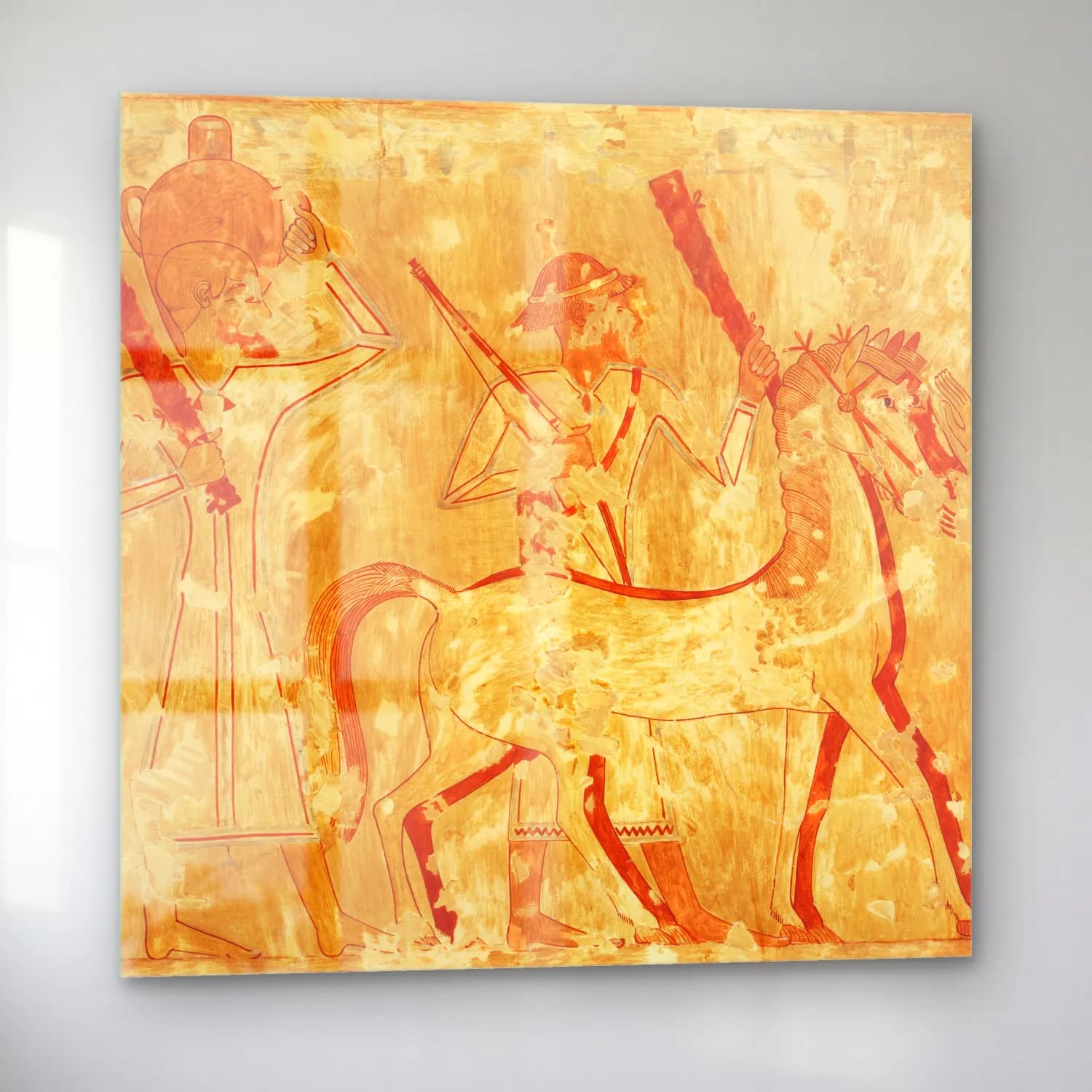 Nina de Garis Davies – Syrians Bringing Horses, Tomb of Rekhmire cam tablo — sol açıdan görünüm