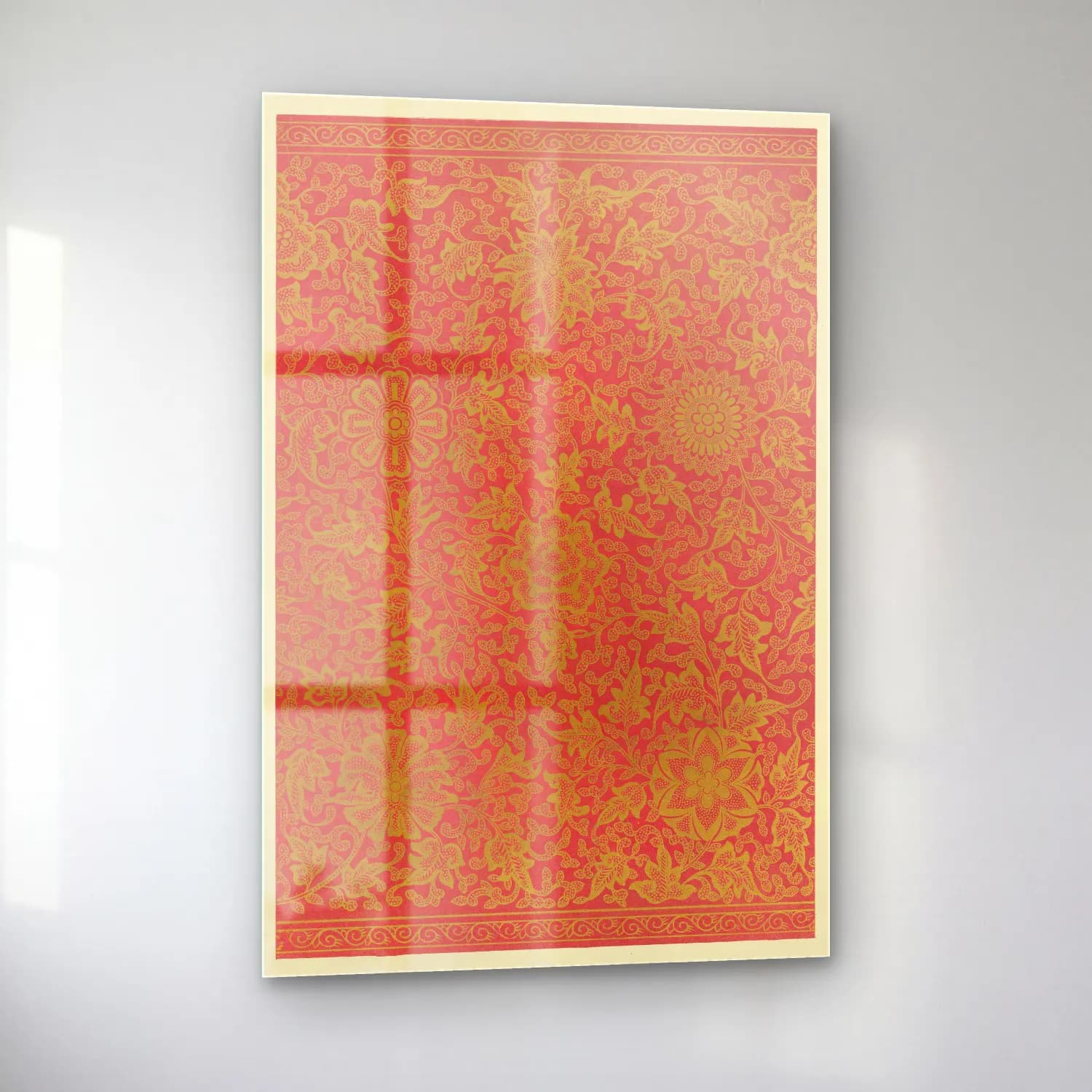 Japon Baskı Çiçek Deseni No. 61 cam tablo — sol açıdan görünüm