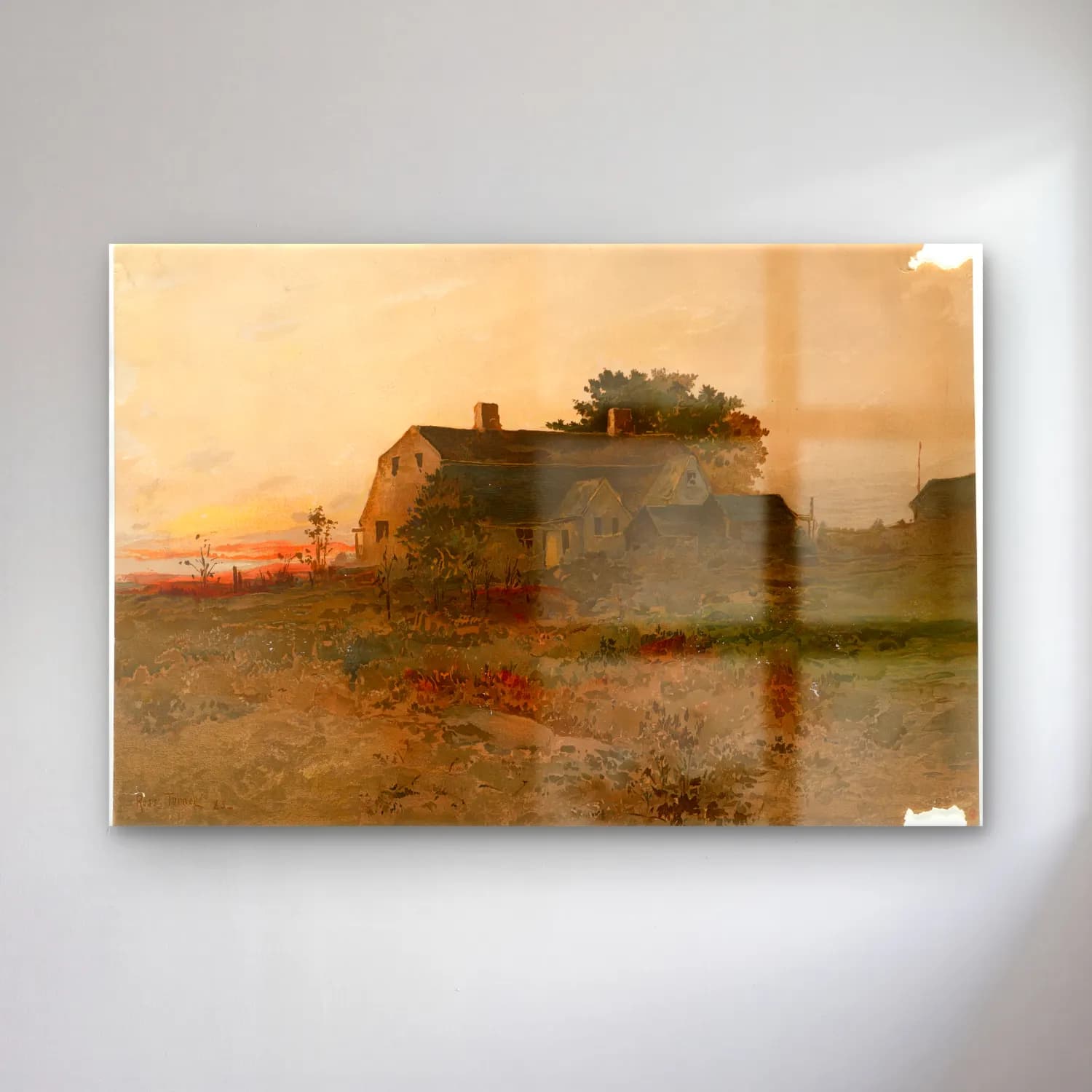 Suluboya Kır Evi No. 38 cam tablo — Suluboya Kır Evi No. 38 — suluboya kır evi