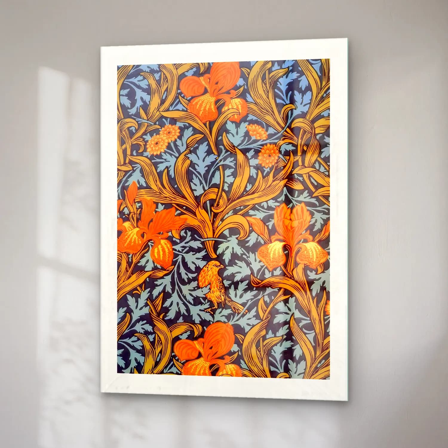 Maksimalist Çiçek Deseni No. 99 cam tablo — sağ açıdan görünüm