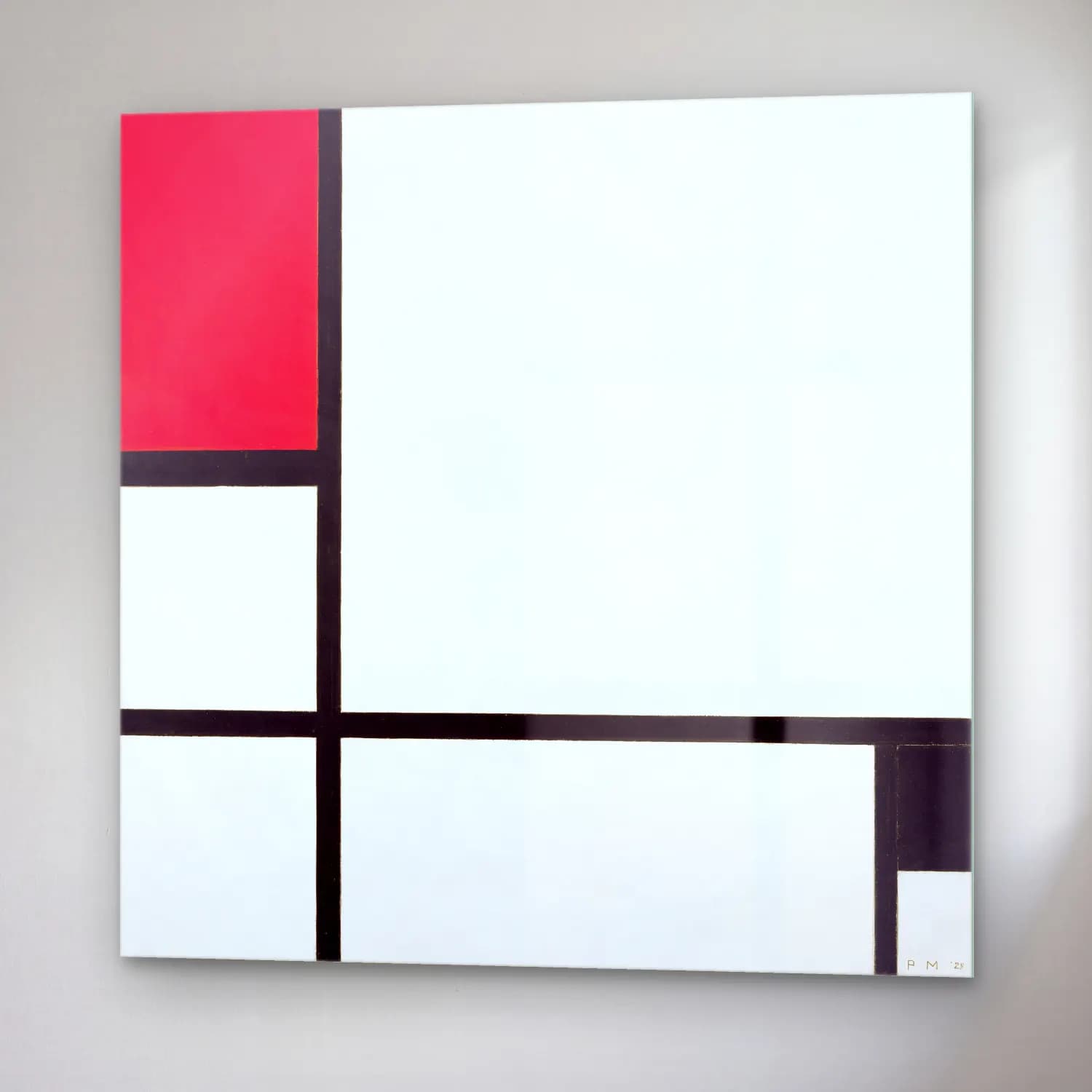 Piet Mondrian – Composition No. I, with red and black cam tablo — sağ açıdan görünüm