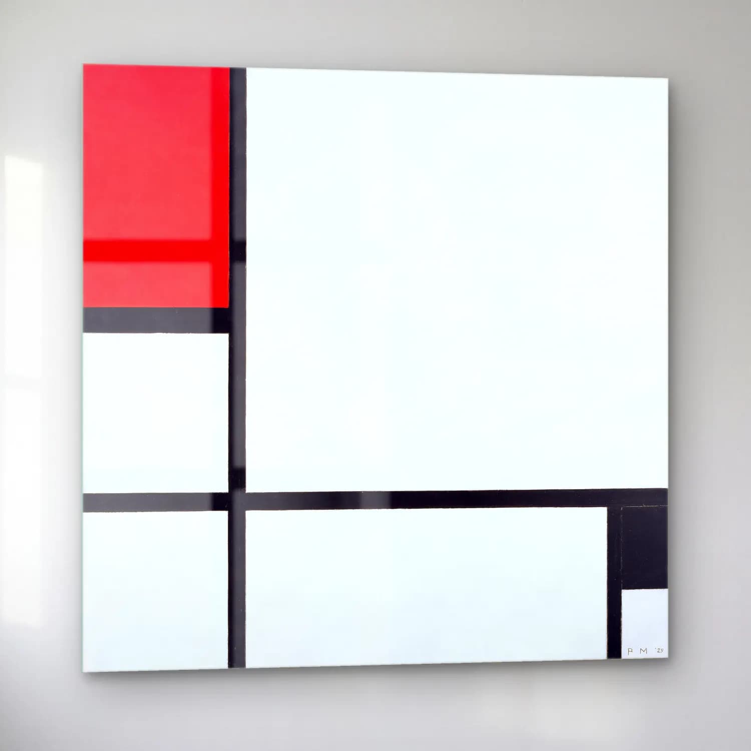 Piet Mondrian – Composition No. I, with red and black cam tablo — sol açıdan görünüm