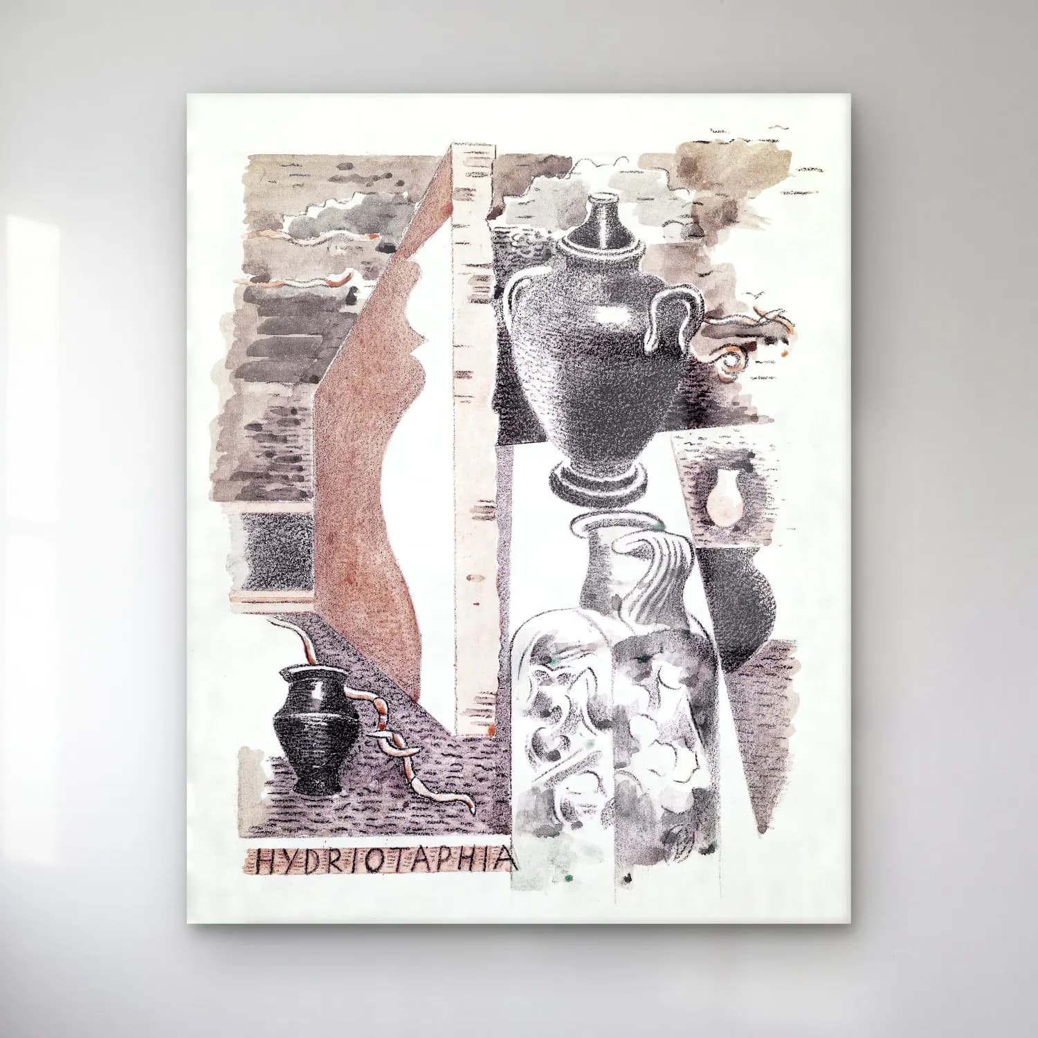 Paul Nash – Design for Urne Buriall–Water Hath Proved the Smartest Grave cam tablo — Paul Nash – Design for Urne Buriall–Water Hath Proved the Smartest Grave — siyah beyaz seramik vazolar