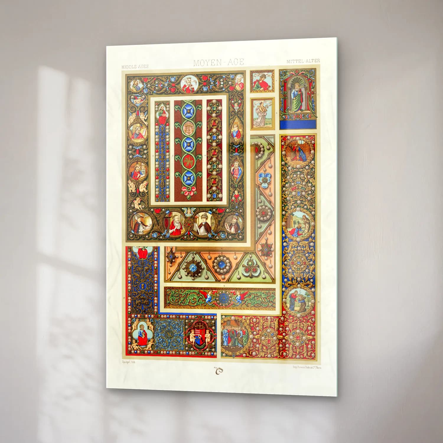 Albert Racine – Middle-Ages pattern cam tablo — sağ açıdan görünüm