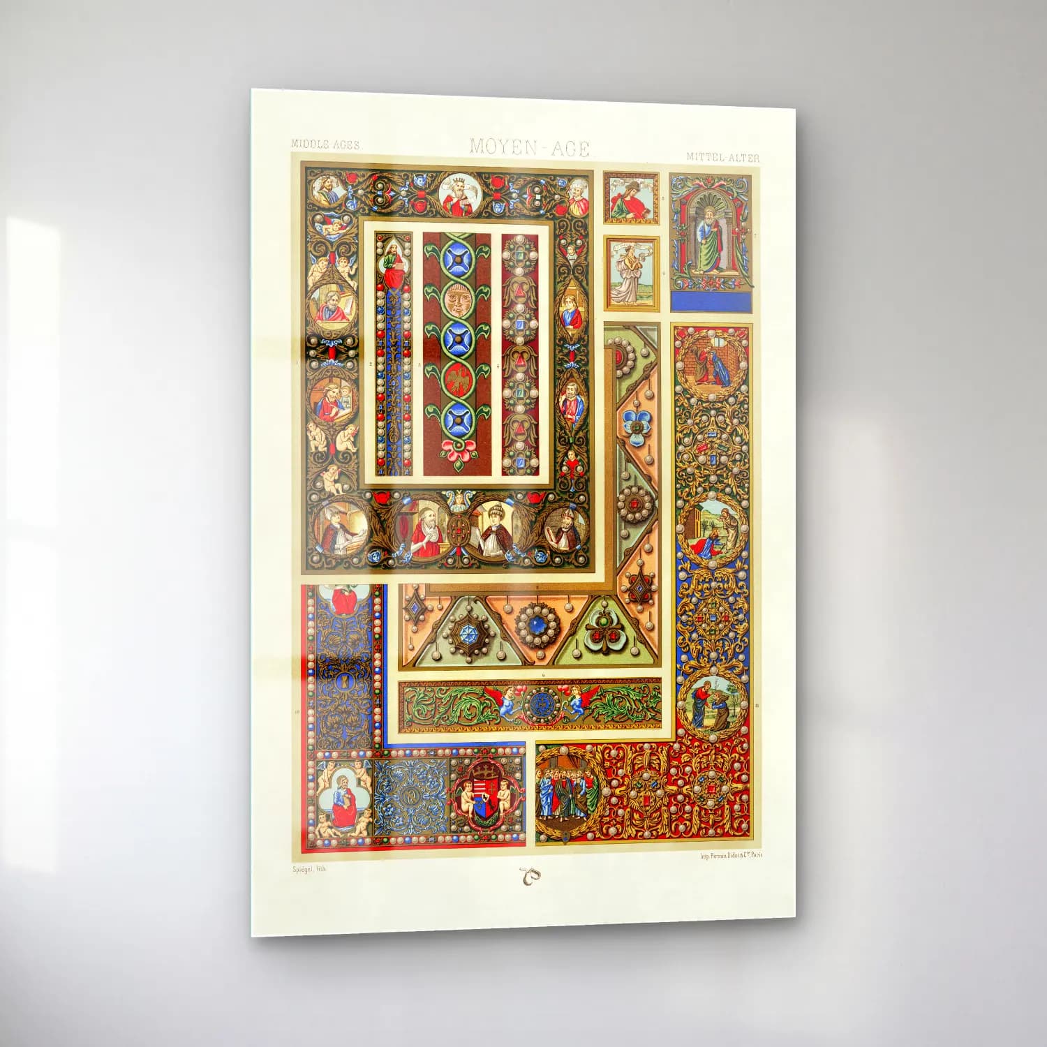 Albert Racine – Middle-Ages pattern cam tablo — sol açıdan görünüm