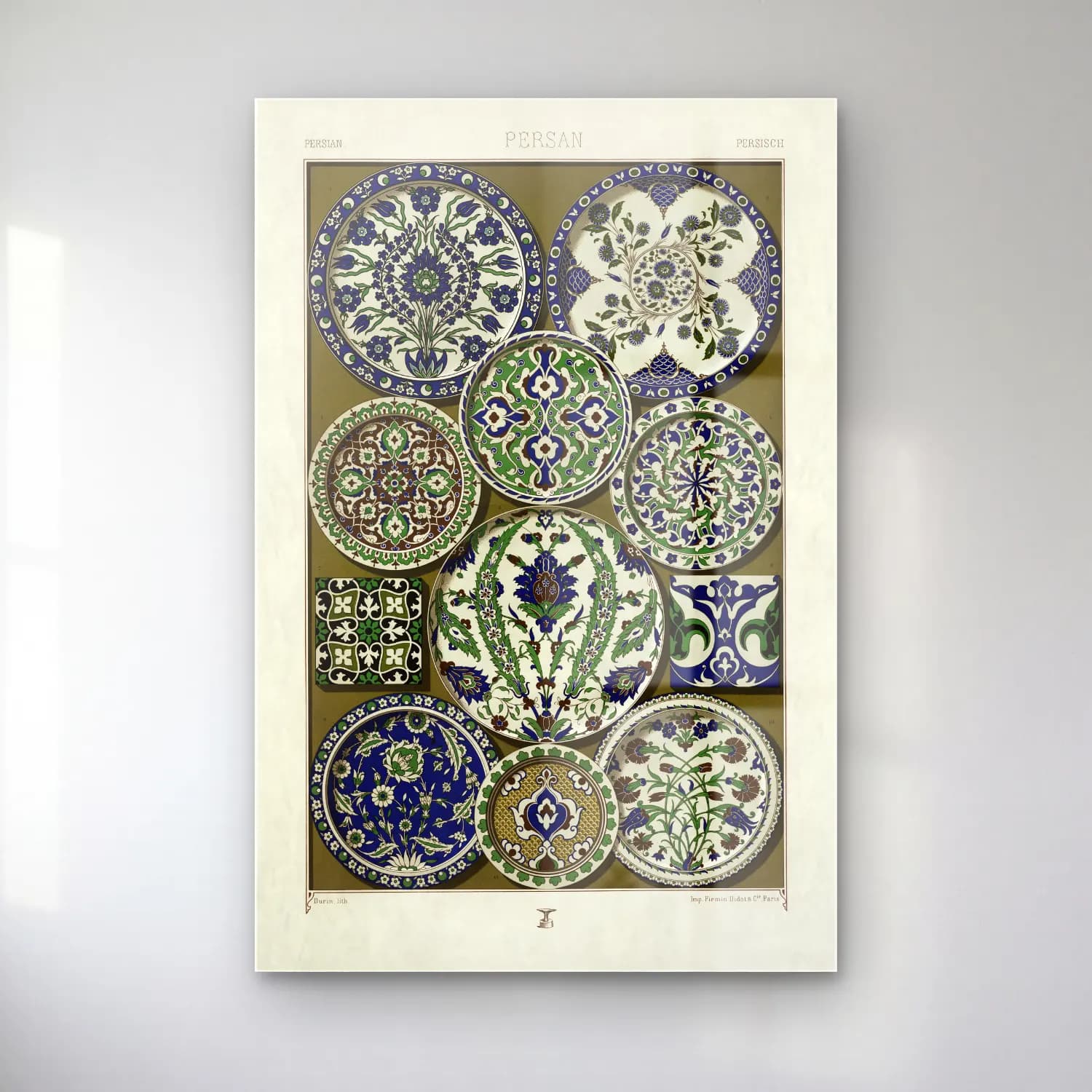 Albert Racine – Persian pattern cam tablo — Albert Racine – Persian pattern — vintage seramik vazolar
