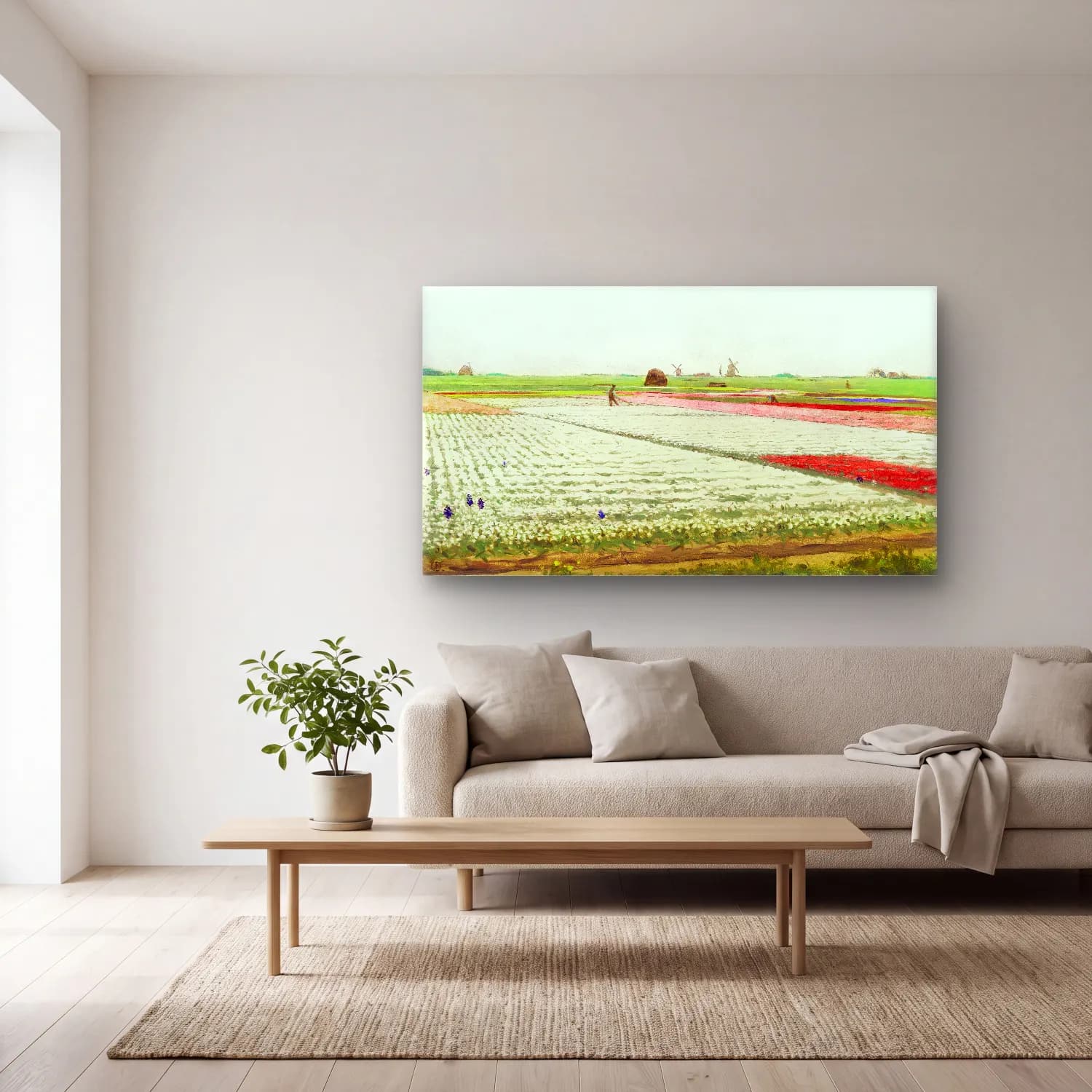Gerrit Willem Dijsselhof – Tulip Fields cam tablo — açık renk salonda