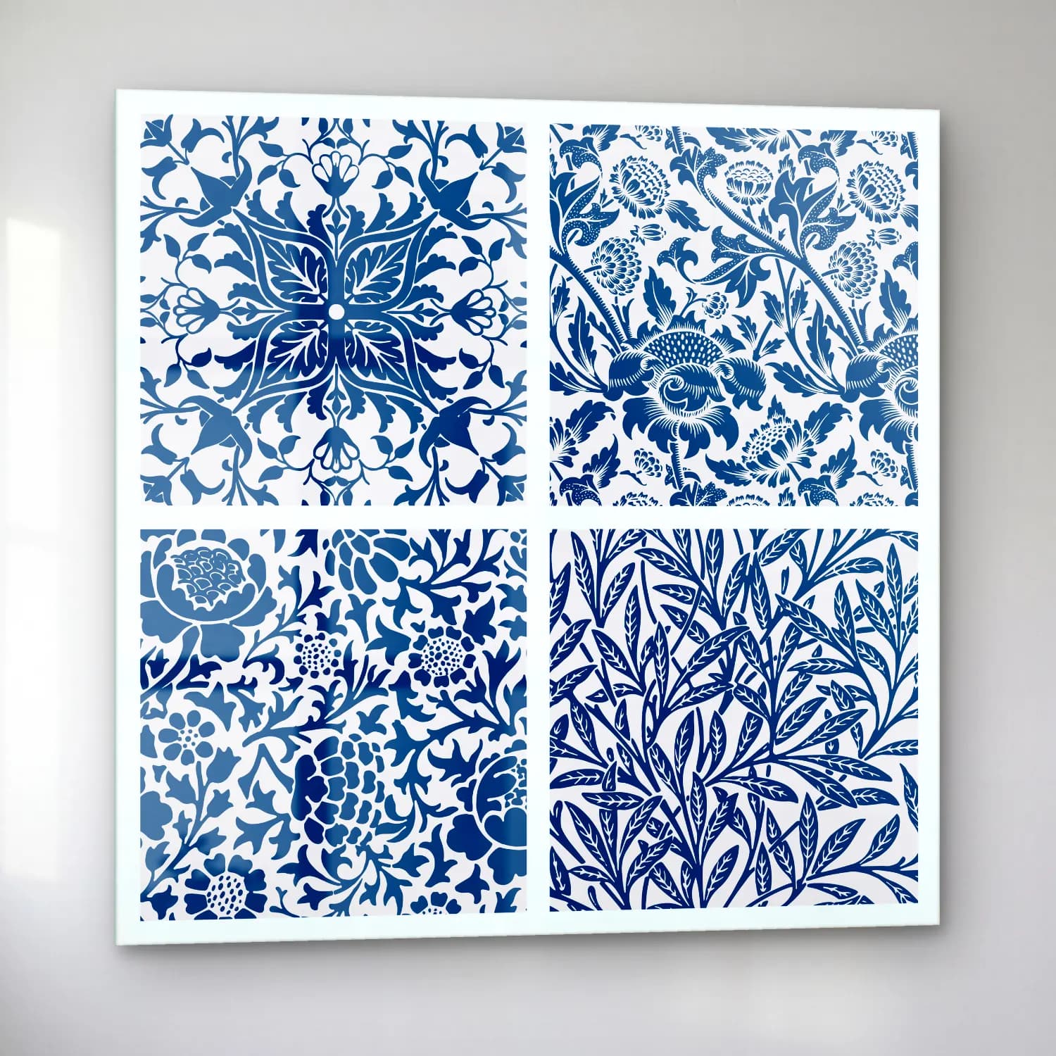 Vintage Çiçek Deseni No. 23 cam tablo — sol açıdan görünüm