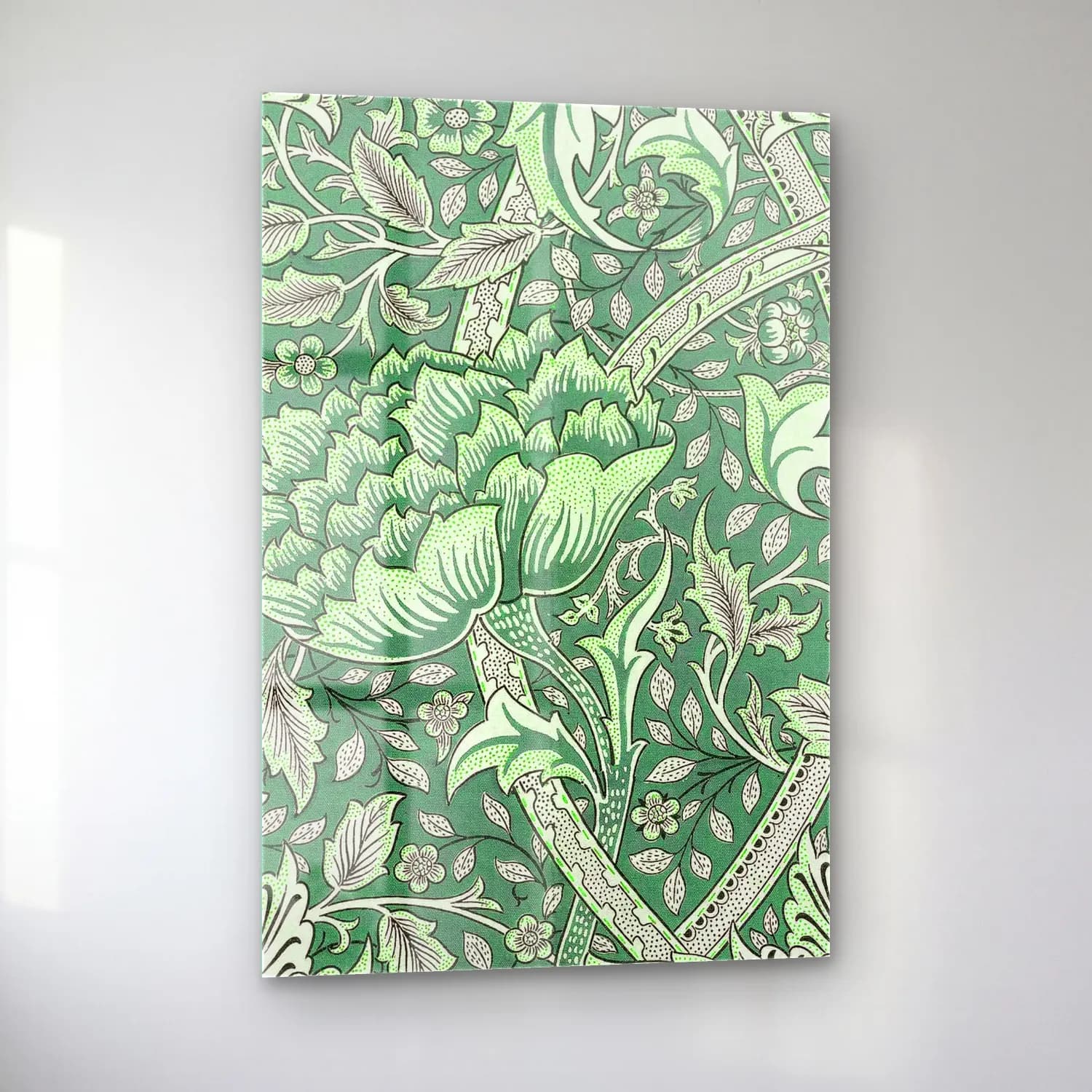 Botanik İllüstrasyon Çiçek Deseni No. 157 cam tablo — sol açıdan görünüm