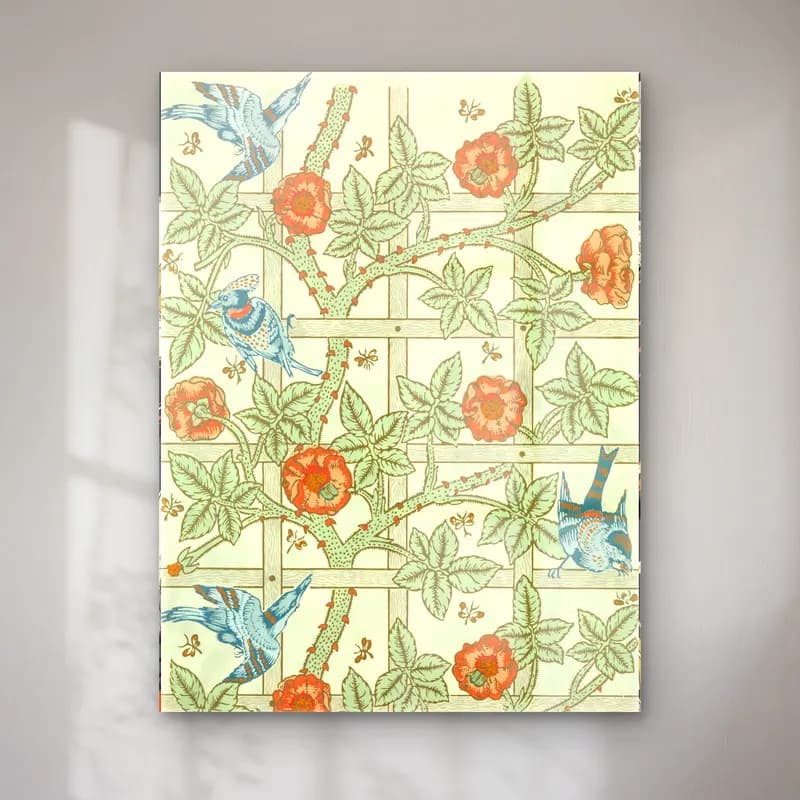 Vintage Çiçek Deseni No. 25 cam tablo — Vintage Çiçek Deseni No. 25 — vintage çiçek deseni