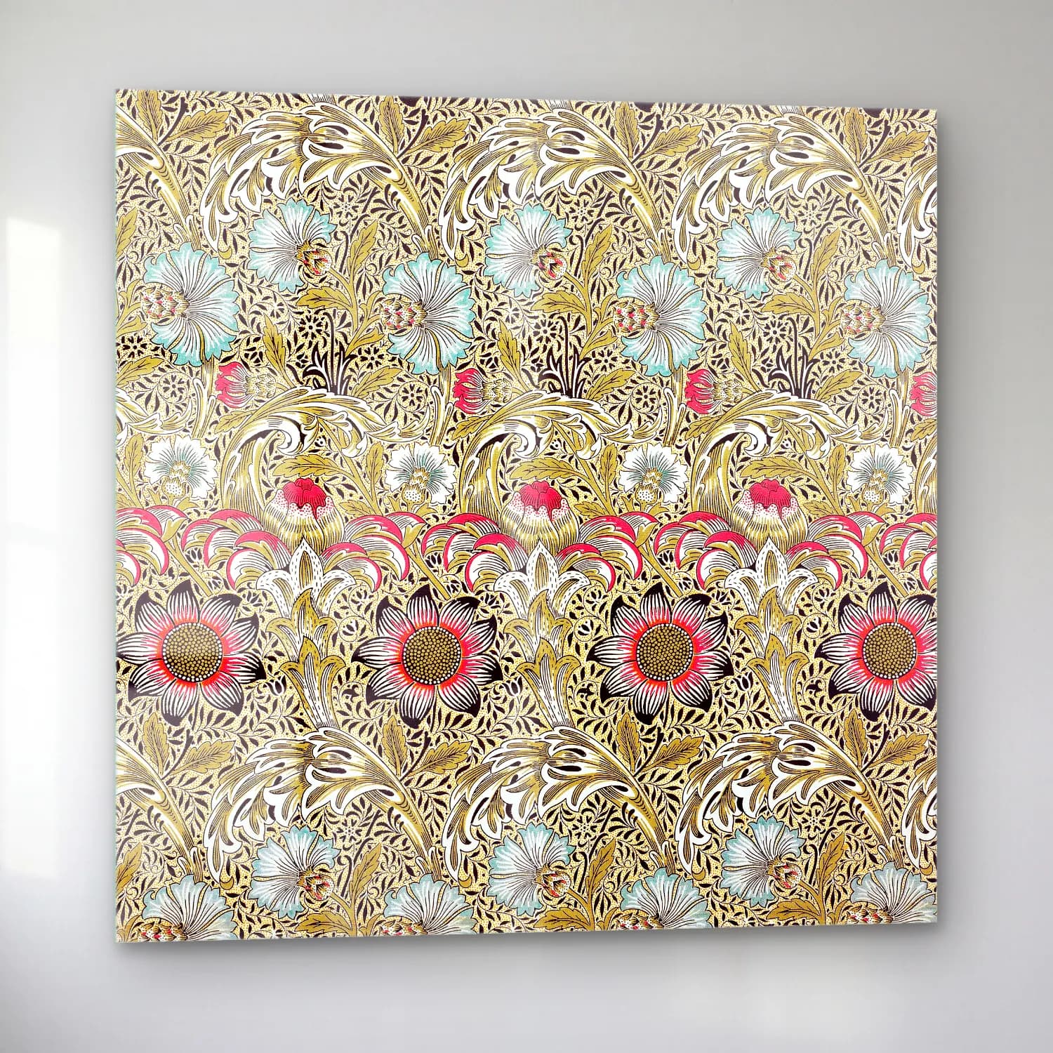 Pastel Çiçek Deseni No. 221 cam tablo — sol açıdan görünüm