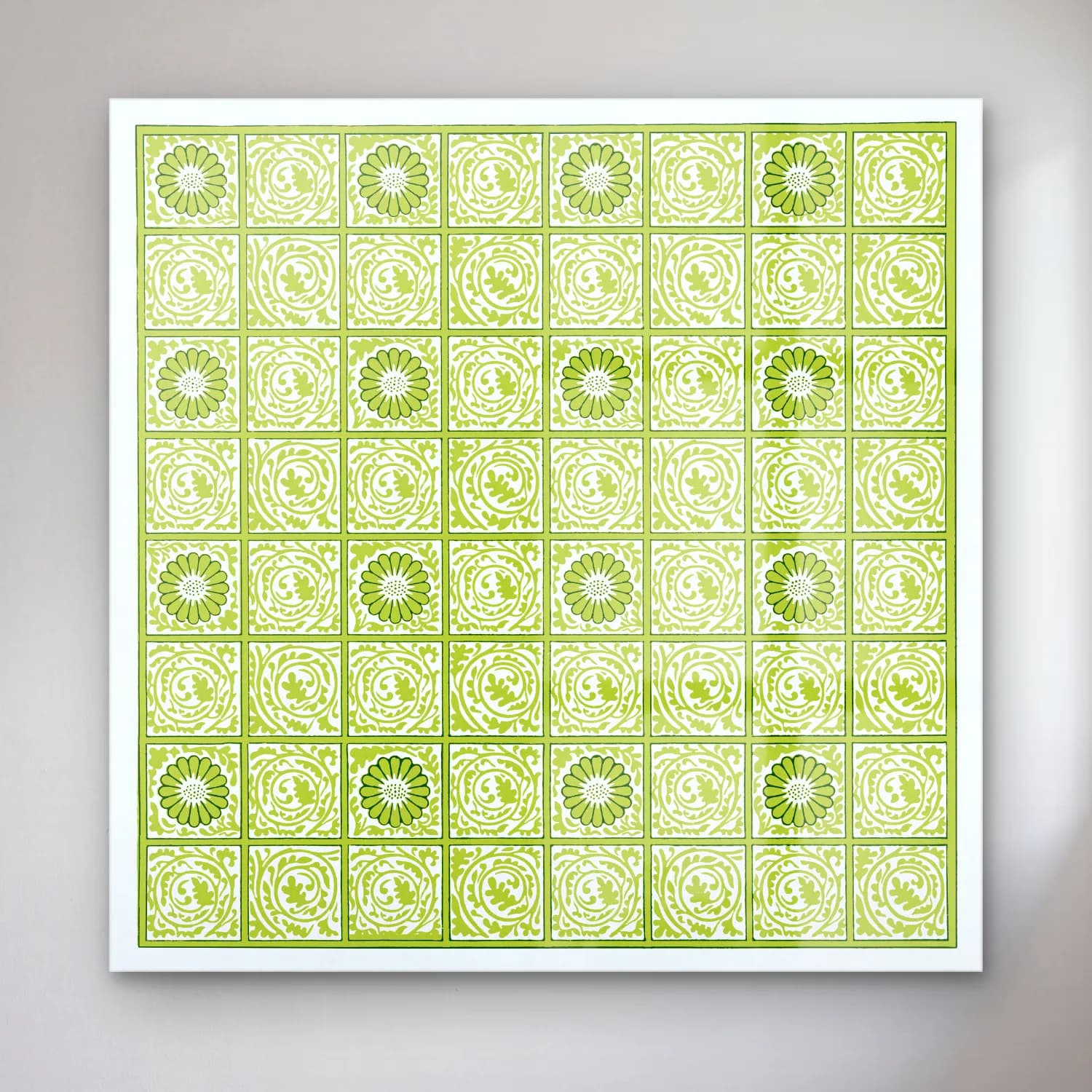 Retro Çiçek Deseni No. 203 cam tablo — Retro Çiçek Deseni No. 203 — retro çiçek deseni