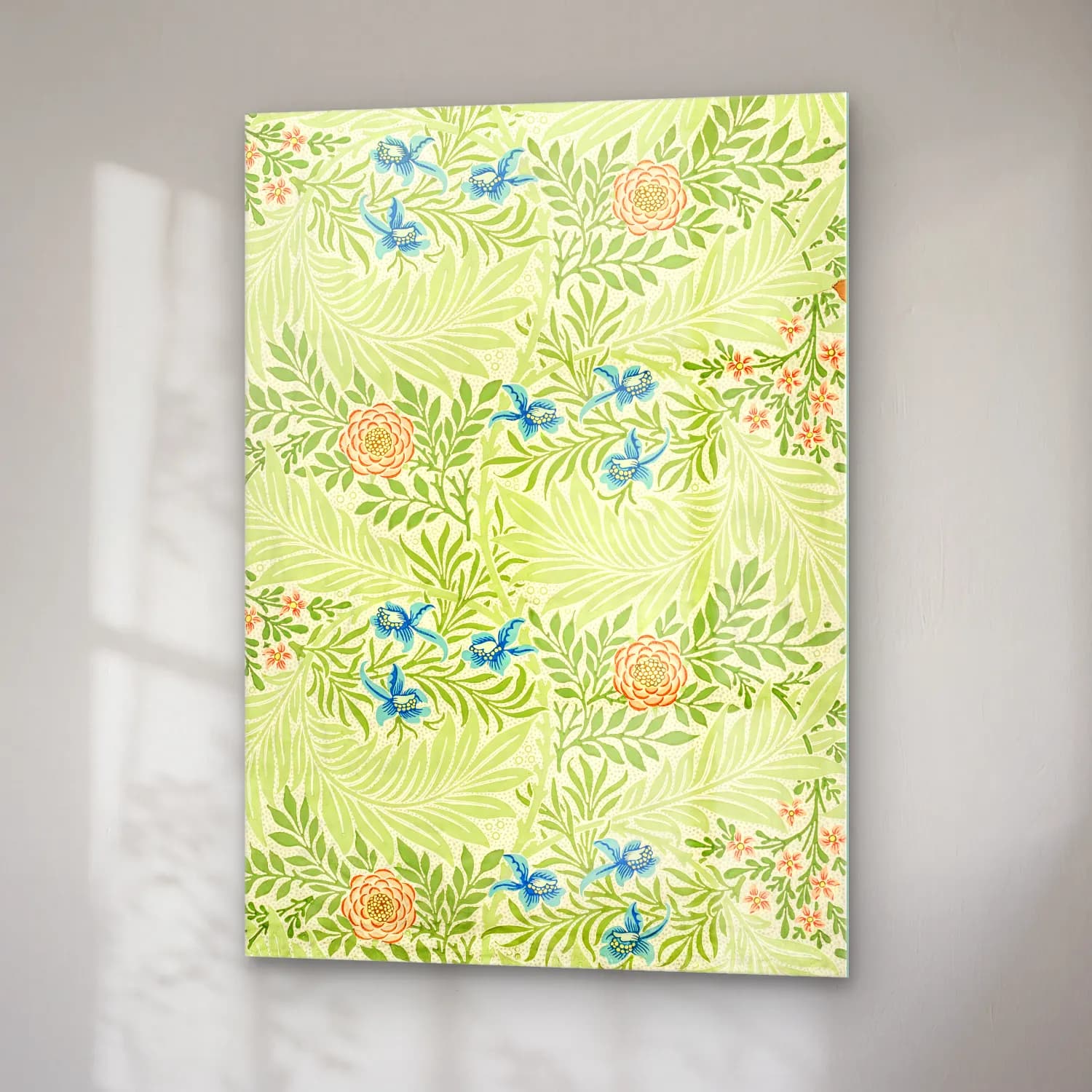 Pastel Çiçek Deseni No. 222 cam tablo — sağ açıdan görünüm