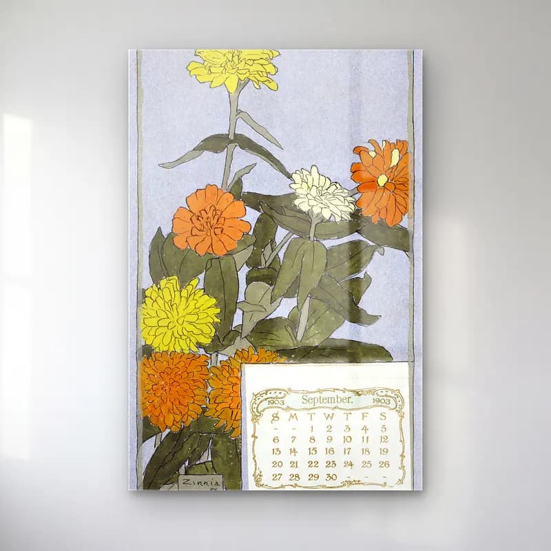 Hannah Borger Overbeck – Zinnia cam tablo — Hannah Borger Overbeck – Zinnia — botanik i̇llüstrasyon çiçek bahçesi