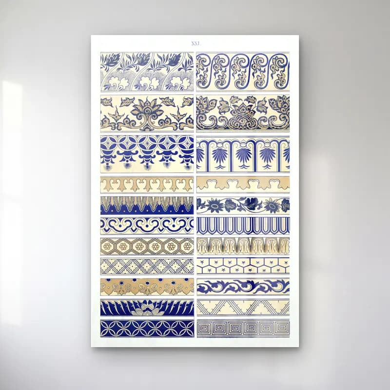 Vintage Çiçek Deseni No. 26 cam tablo — Vintage Çiçek Deseni No. 26 — vintage çiçek deseni