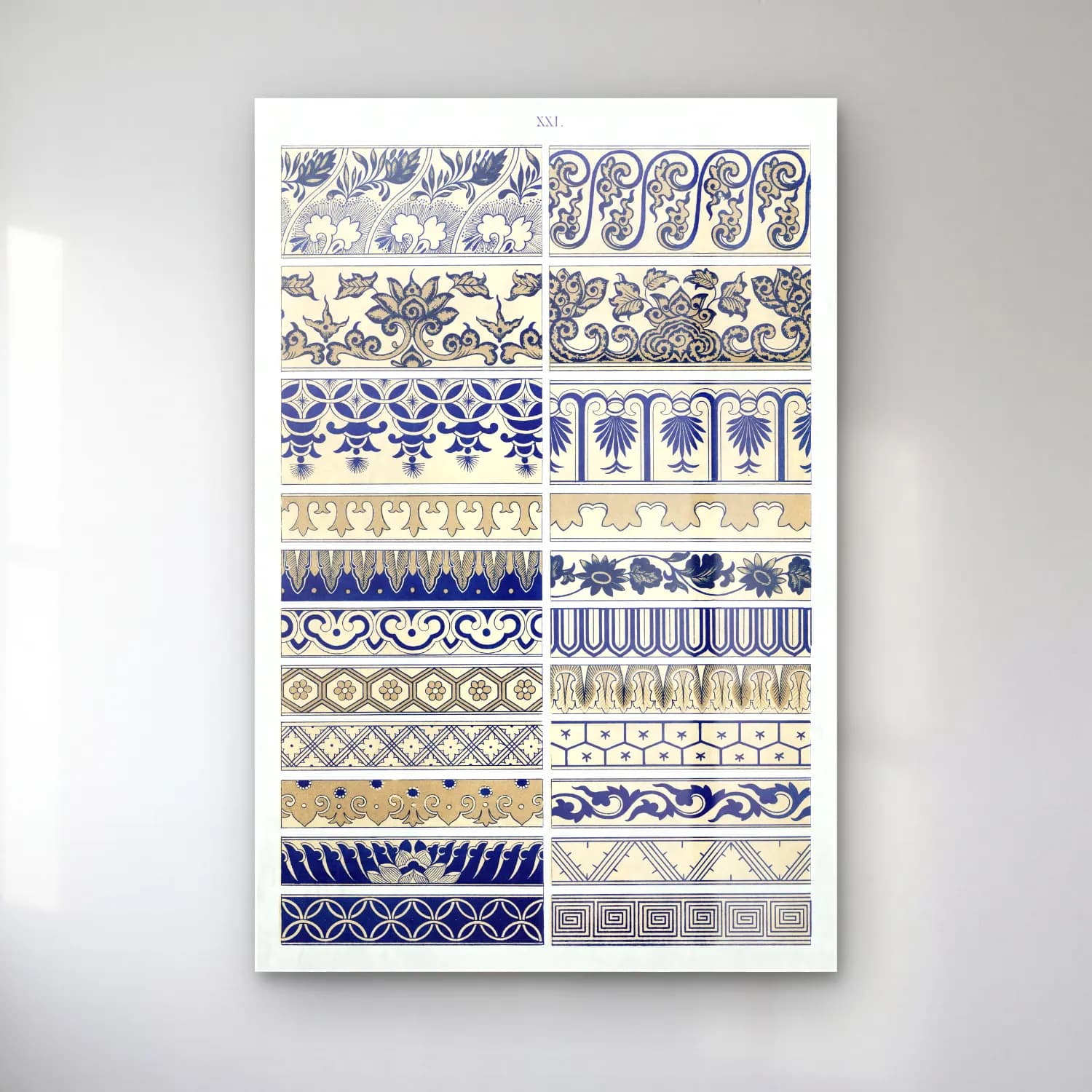Vintage Çiçek Deseni No. 26 cam tablo — Vintage Çiçek Deseni No. 26 — vintage çiçek deseni