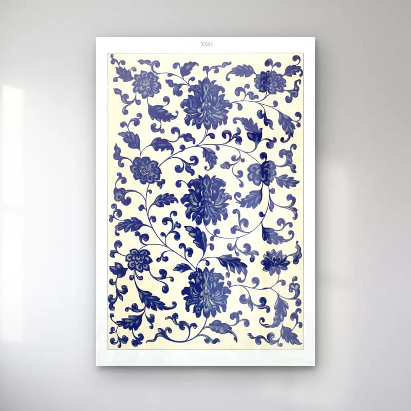 Japon Baskı Çiçek Deseni No. 55 cam tablo — Japon Baskı Çiçek Deseni No. 55 — japon baskı çiçek deseni