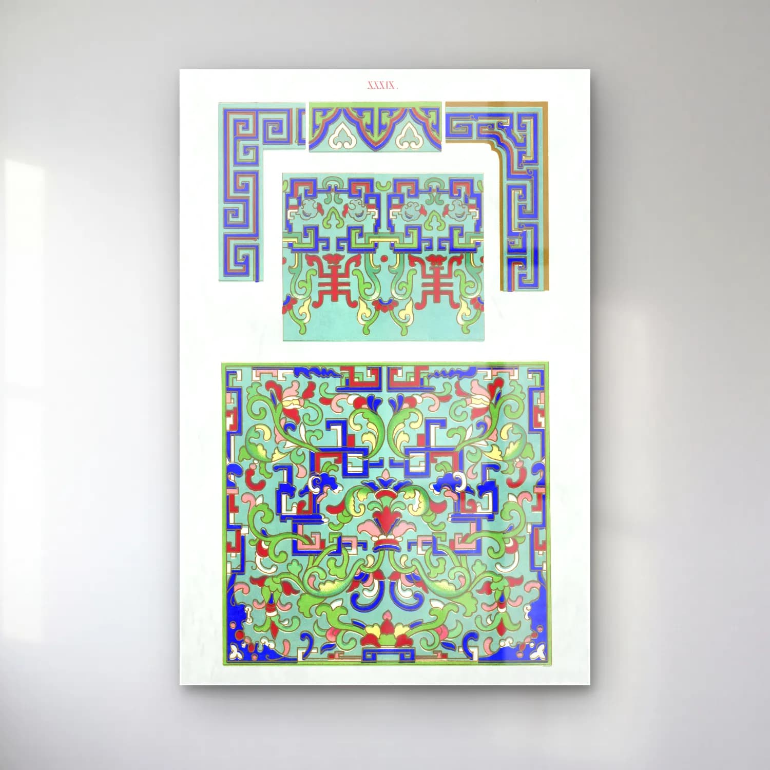 Boho Çiçek Deseni No. 107 cam tablo — Boho Çiçek Deseni No. 107 — boho çiçek deseni