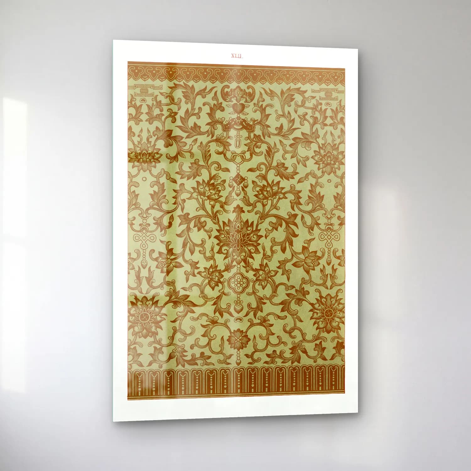 Pastel Çiçek Deseni No. 225 cam tablo — sol açıdan görünüm