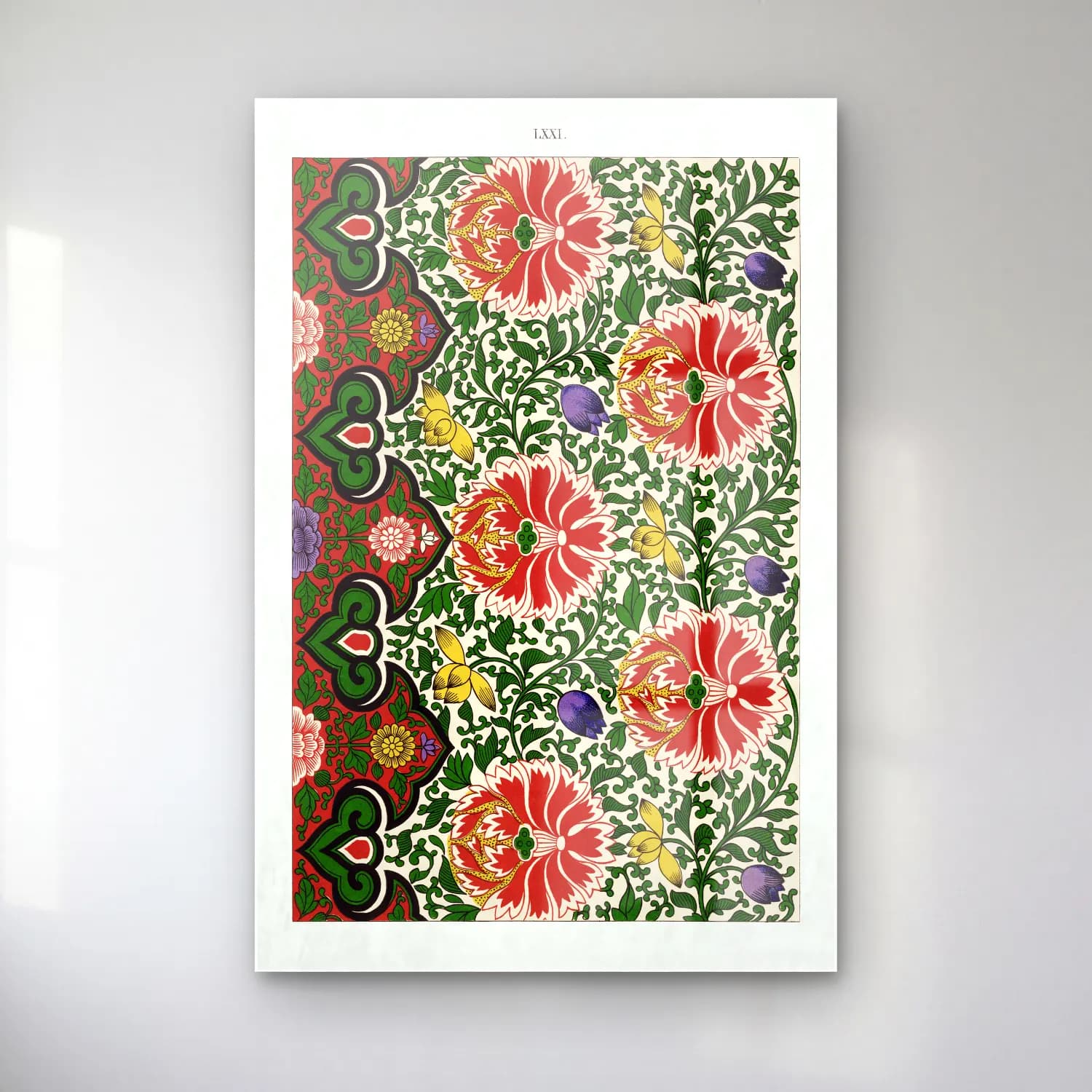 Maksimalist Çiçek Deseni No. 72 cam tablo — Maksimalist Çiçek Deseni No. 72 — maksimalist çiçek deseni