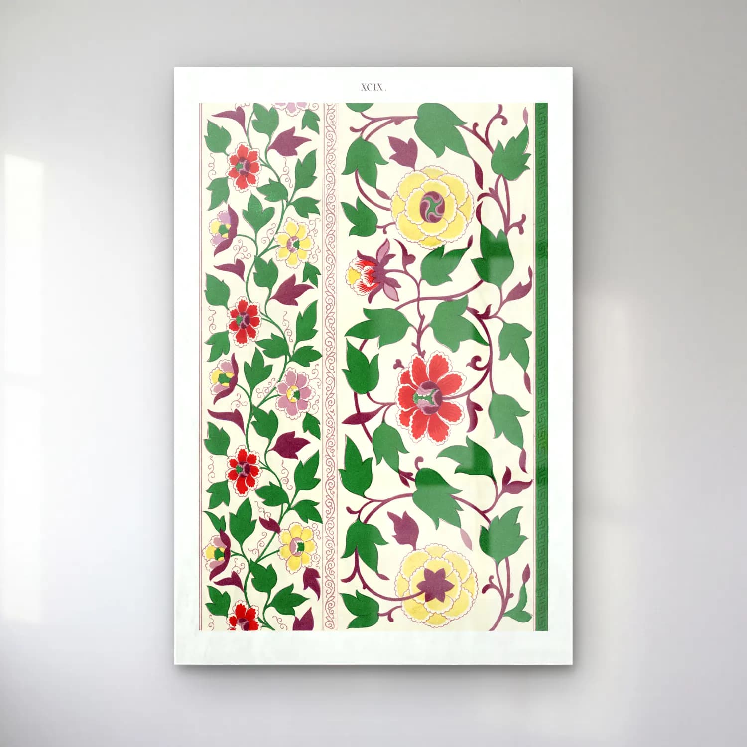 Maksimalist Çiçek Deseni No. 80 cam tablo — Maksimalist Çiçek Deseni No. 80 — maksimalist çiçek deseni
