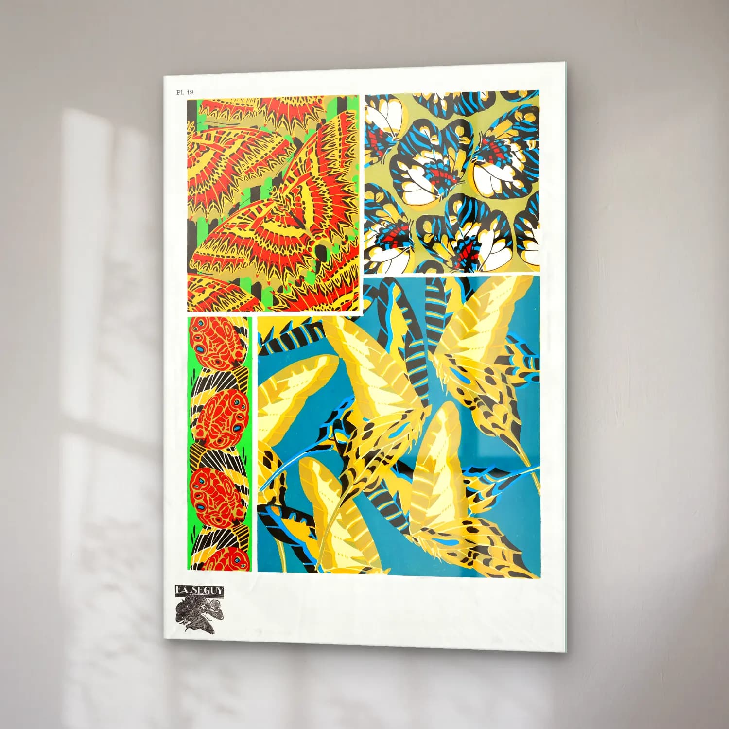 Maksimalist Çiçek Deseni No. 84 cam tablo — sağ açıdan görünüm
