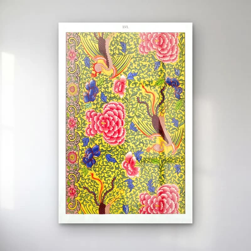 Maksimalist Çiçek Deseni No. 85 cam tablo — Maksimalist Çiçek Deseni No. 85 — maksimalist çiçek deseni