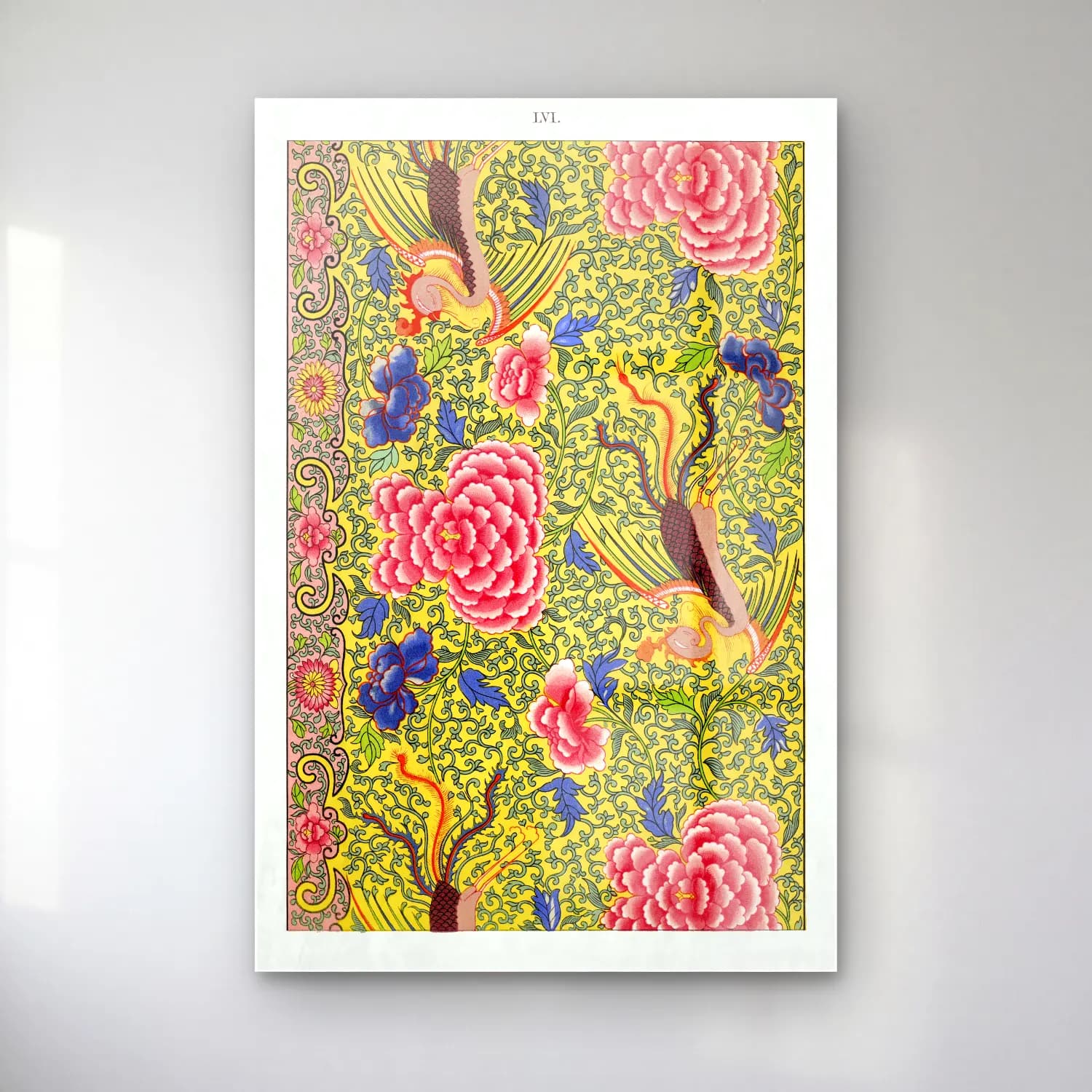 Maksimalist Çiçek Deseni No. 85 cam tablo — Maksimalist Çiçek Deseni No. 85 — maksimalist çiçek deseni