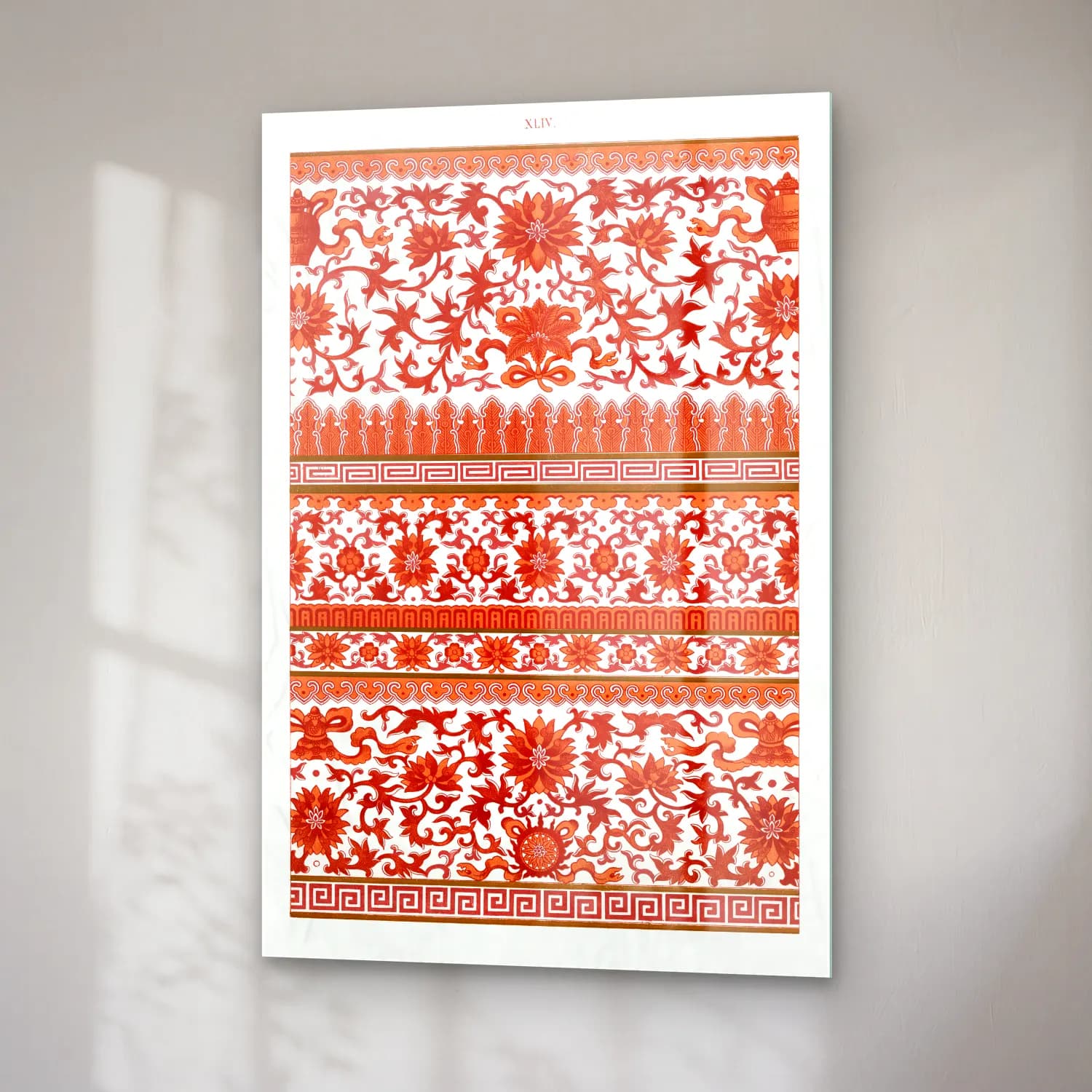 Boho Çiçek Deseni No. 108 cam tablo — sağ açıdan görünüm