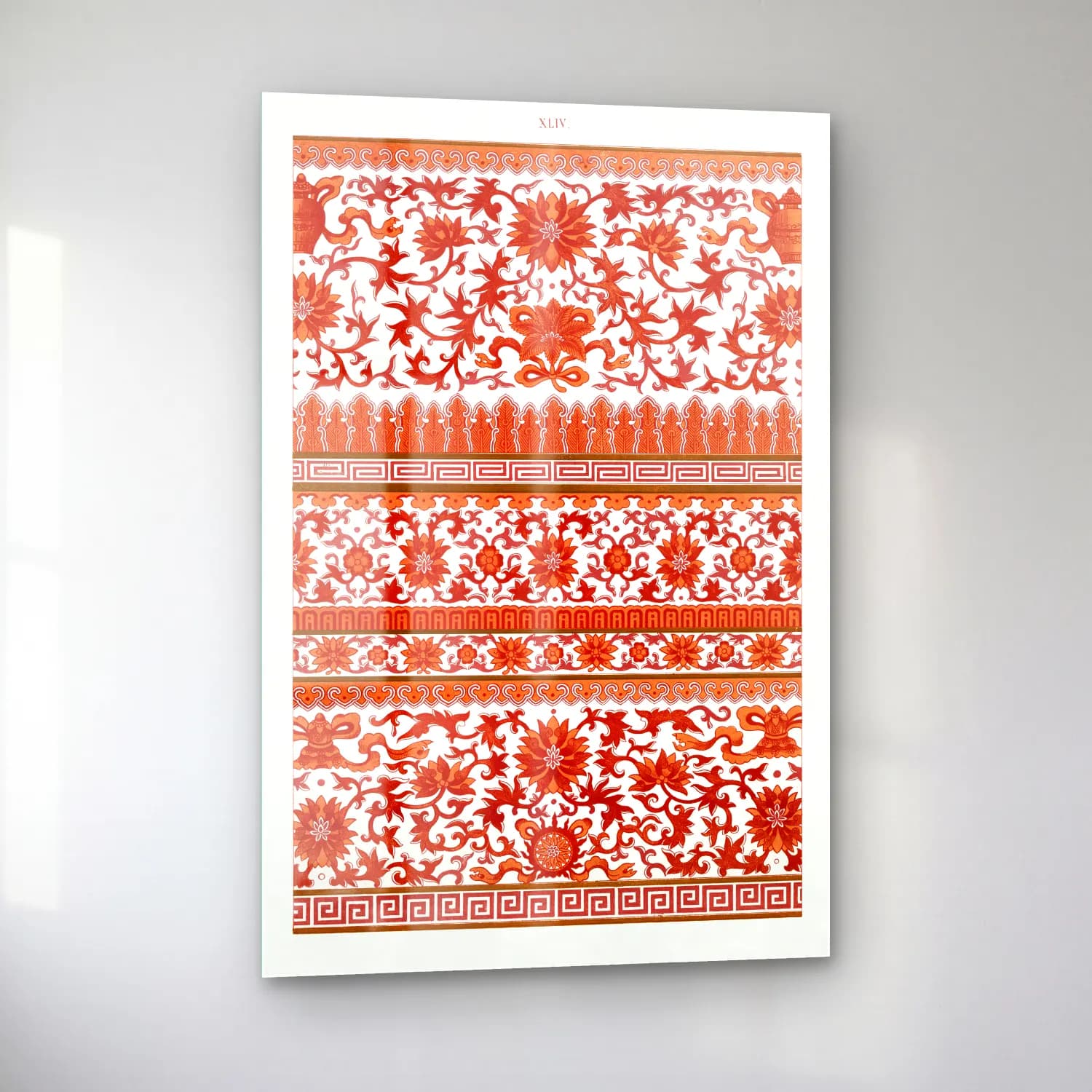 Boho Çiçek Deseni No. 108 cam tablo — sol açıdan görünüm