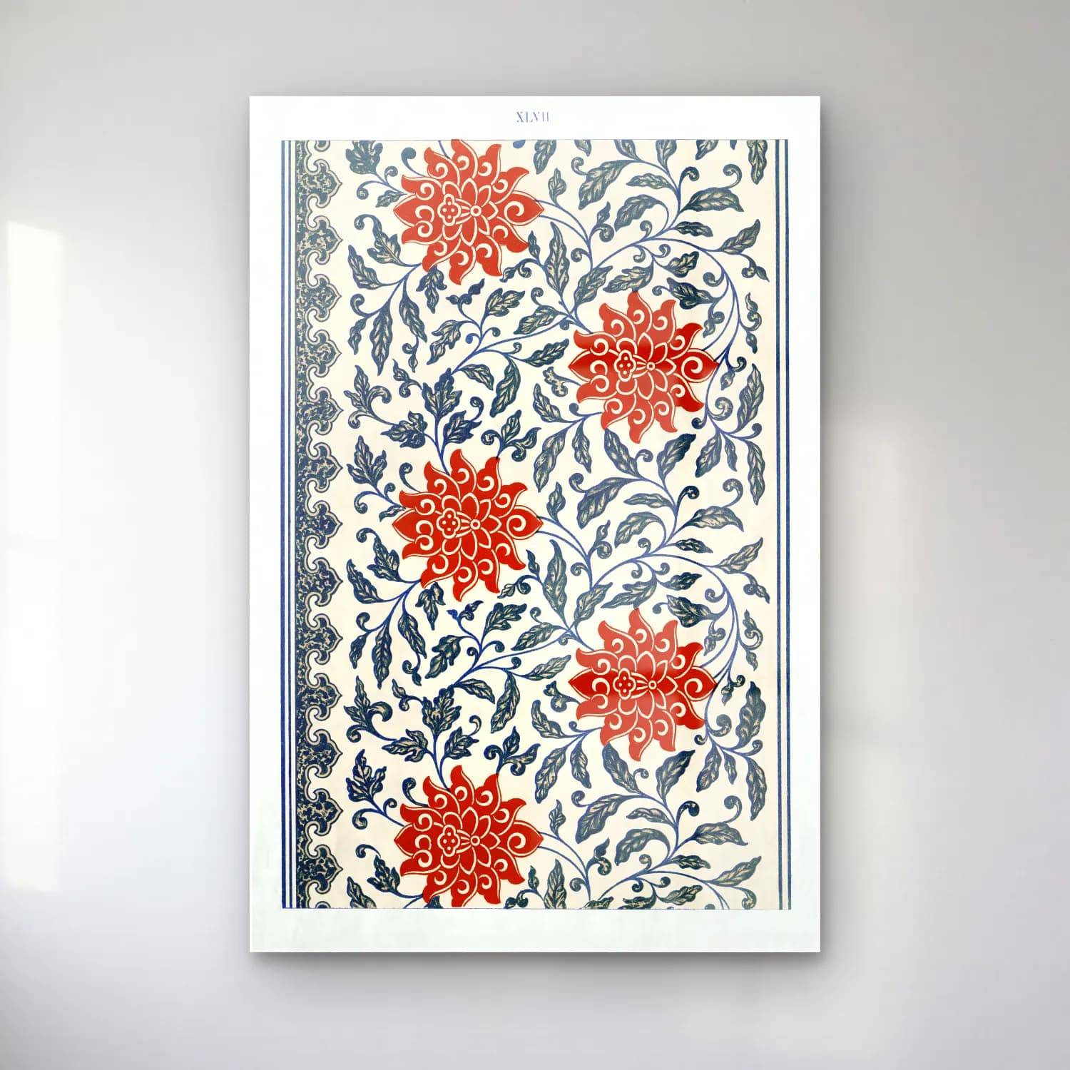 Vintage Çiçek Deseni No. 27 cam tablo — Vintage Çiçek Deseni No. 27 — vintage çiçek deseni