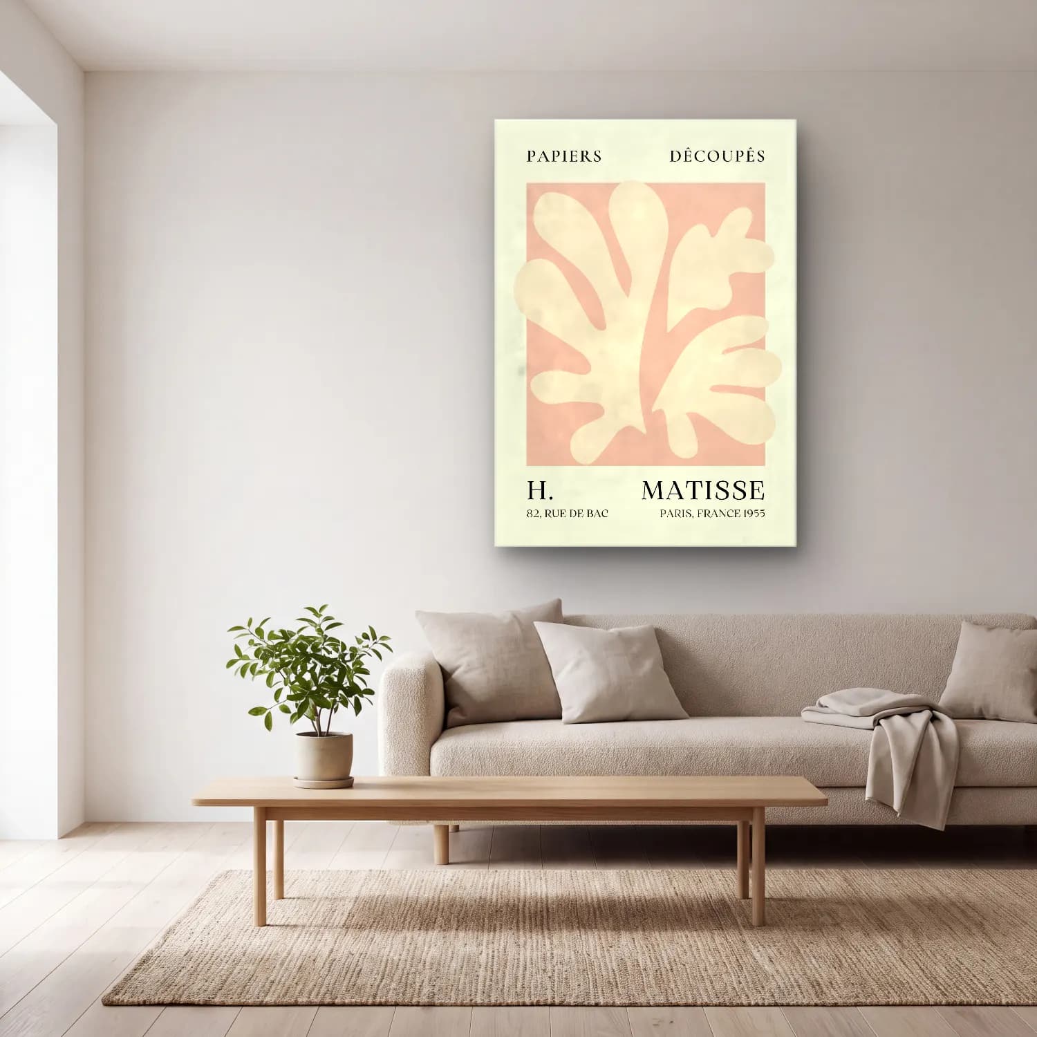 Pastel Monstera Yaprağı No. 4 cam tablo — açık renk salonda