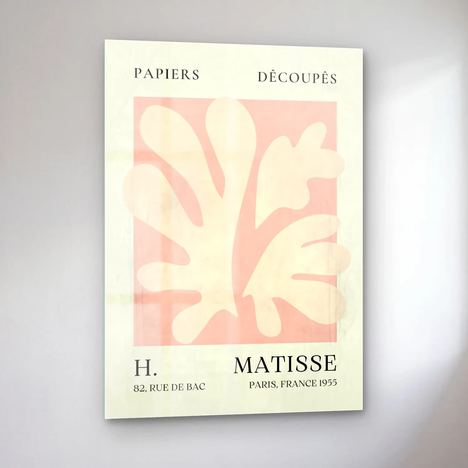 Pastel Monstera Yaprağı No. 4 cam tablo — sol açıdan görünüm