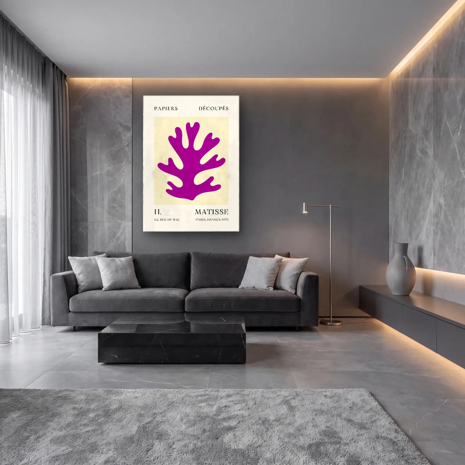 Botanik İllüstrasyon Monstera Yaprağı – Pembe Tonlar cam tablo — lüks salon duvarında
