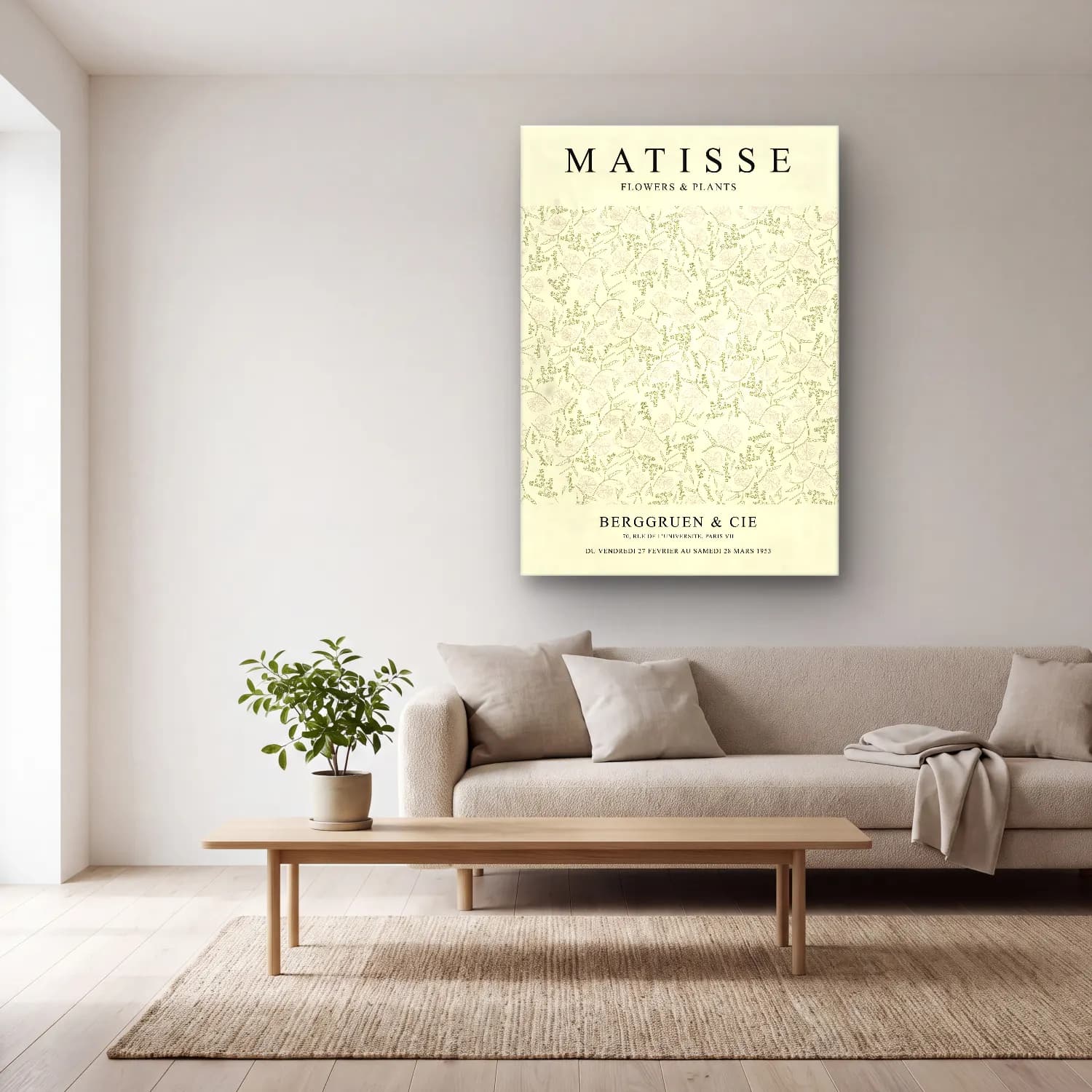 Pastel Çiçek Deseni No. 226 cam tablo — açık renk salonda